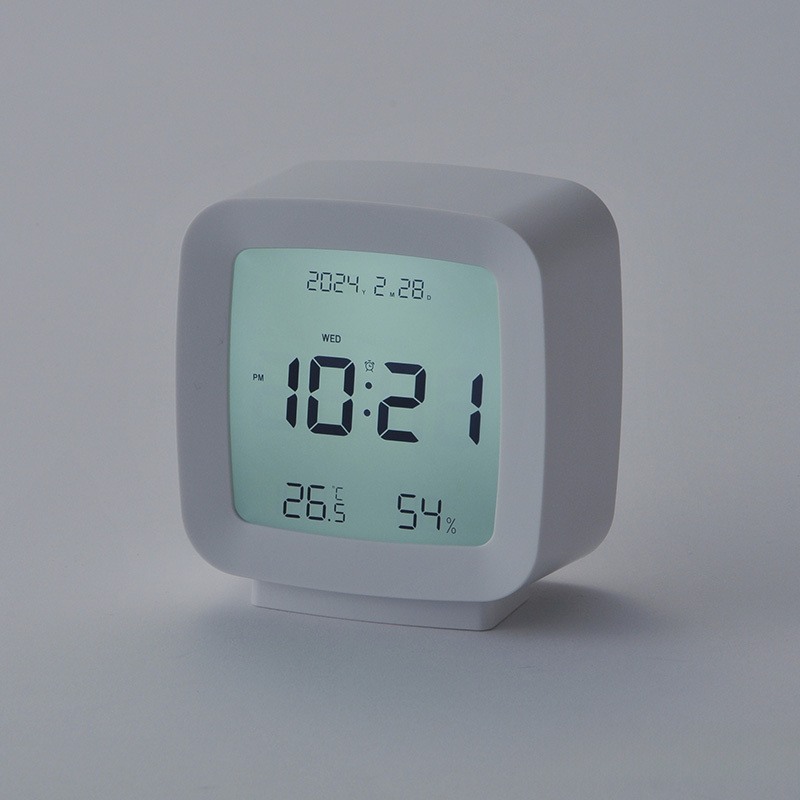 SP 電池式溫濕度計時鐘/白