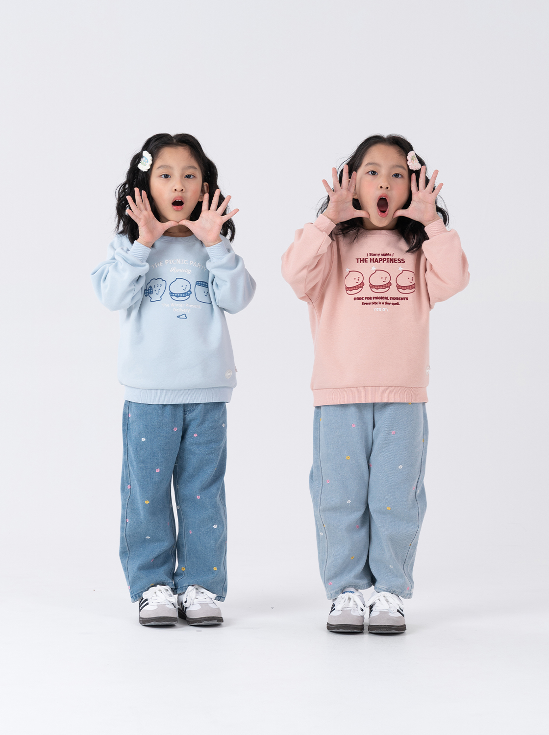 小花繡牛仔長褲【童裝】