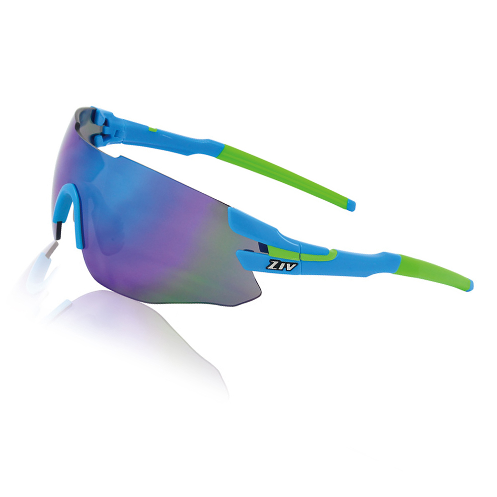 【ZIV】TB108 039 #75 運動太陽眼鏡(亮藍框亮藍綠腳/風暴電藍白多層鍍膜)