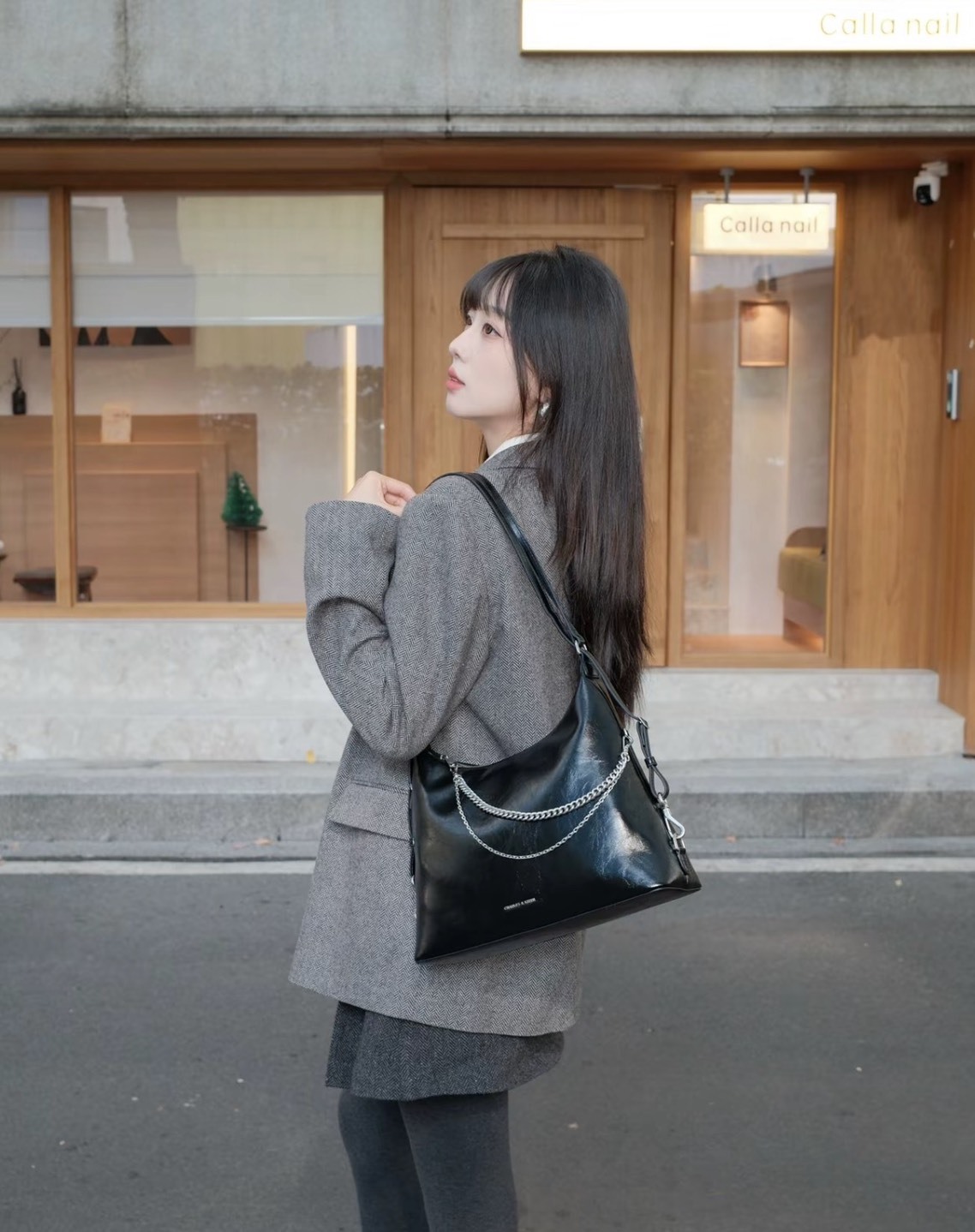 CHARLES & KEITH 小CK 2026春新品 大容量 鏈條 托特包 三合一 雙肩單肩包