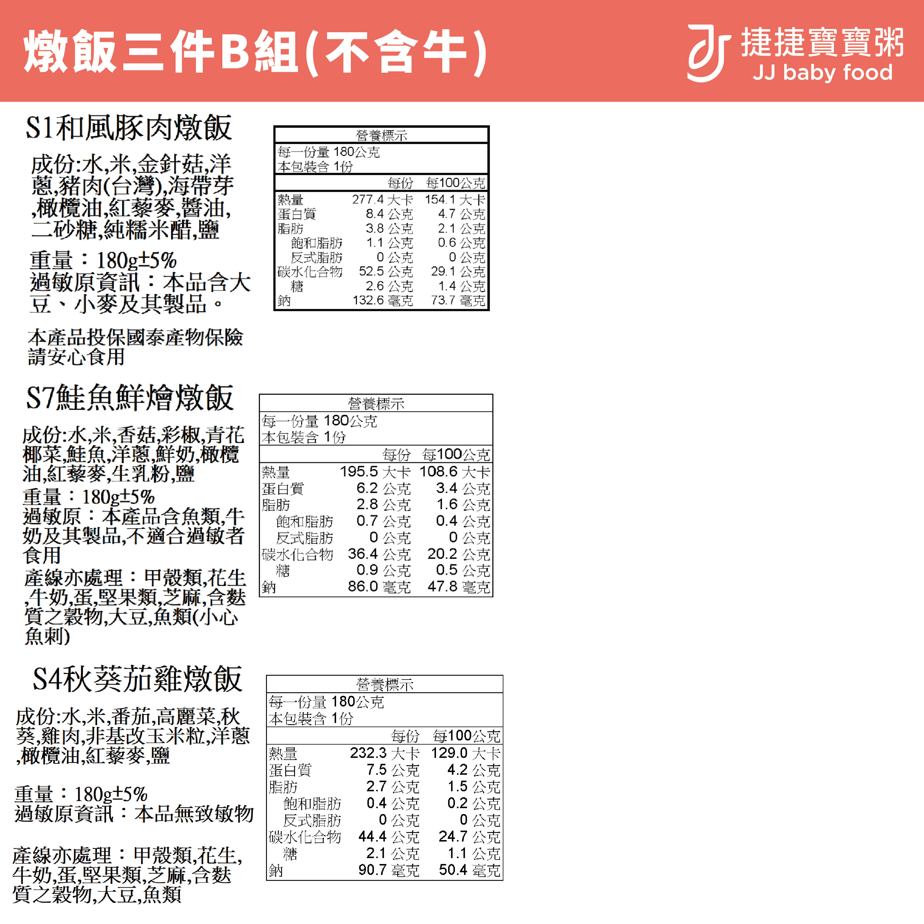 寶寶副食品-G-S2-01B燉飯三件B組(不含牛)