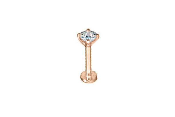 < Real Diamond > 0.1 ct Diamond 14K Gold Labret Earrings