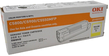 OKI 43324425 YELLOW 黃色 碳粉盒   C5800/C5900/C5550MFP 102127041