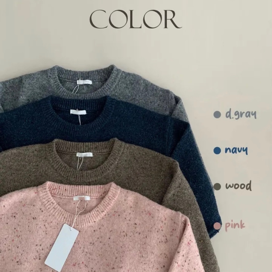 【優惠價預訂】韓國點點雪花圓領針織衫（4色）