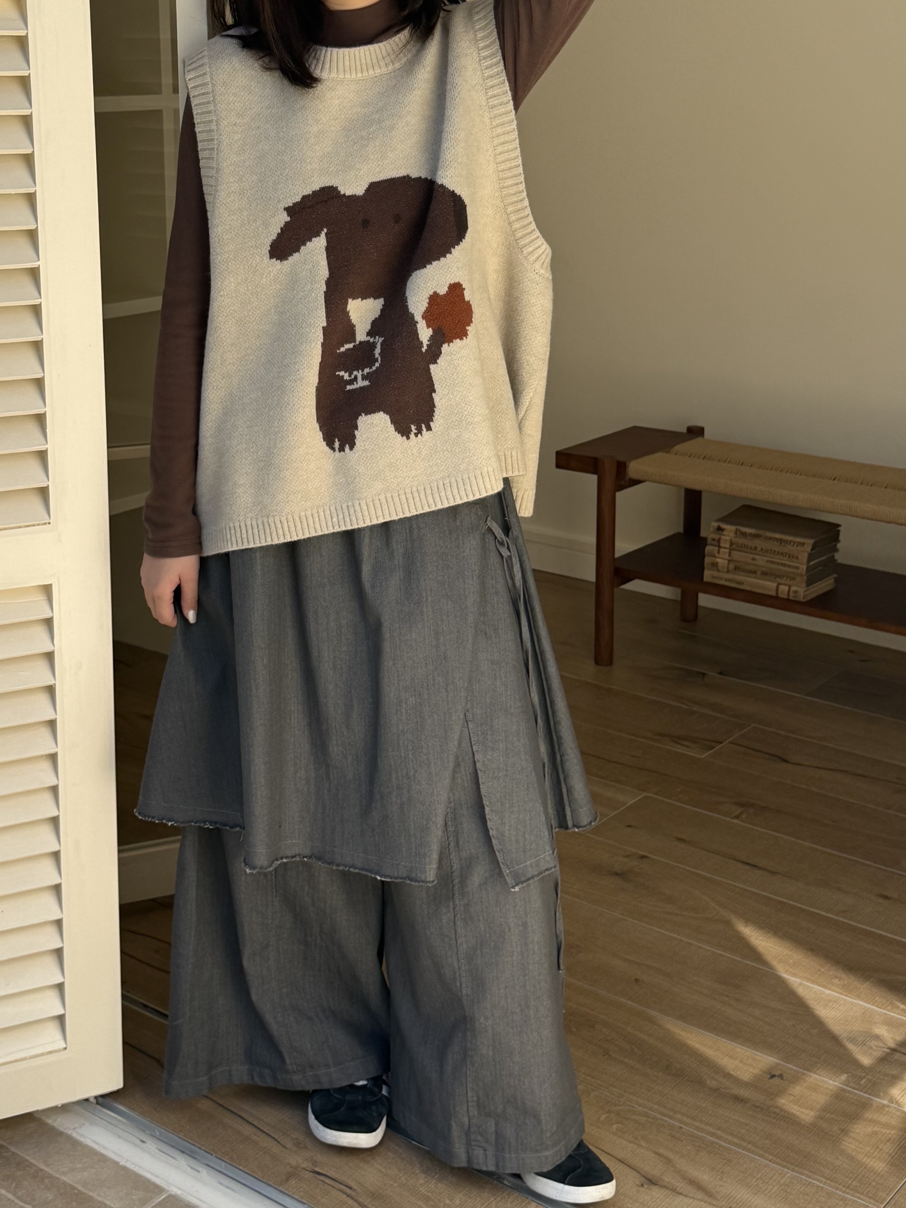 日系卡通針織背心
