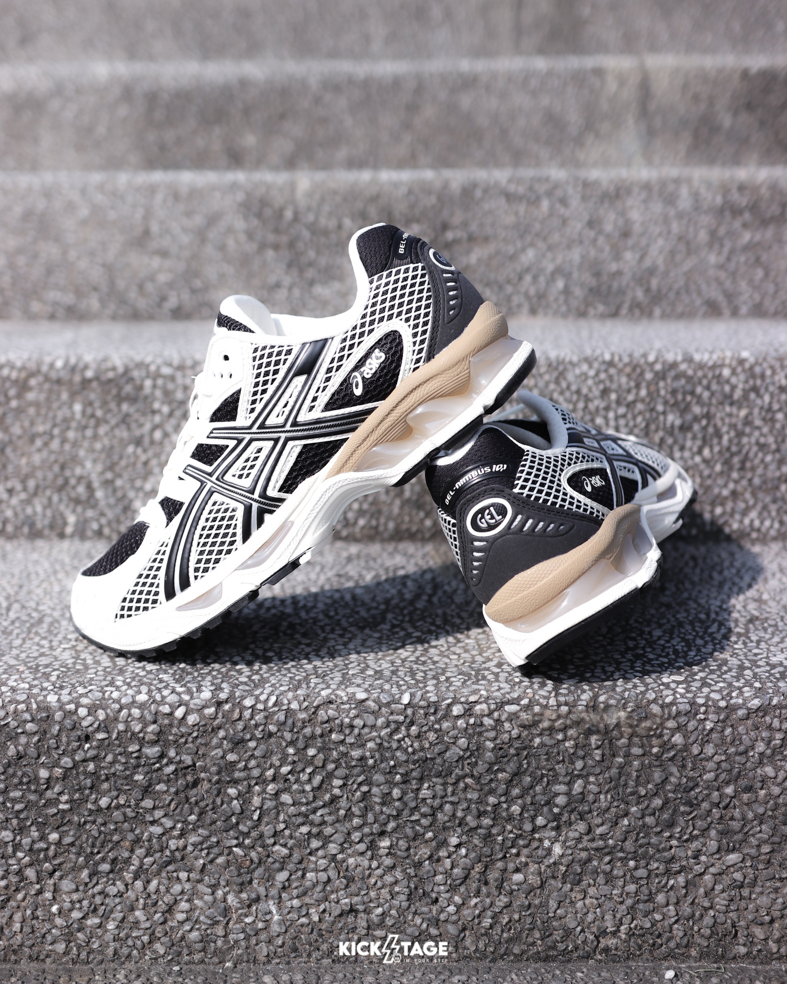 男鞋 ASICS GEL-NIMBUS 10.1 白黑 緩震 支撐 網眼 透氣 運動 休閒鞋【1203A877-001】