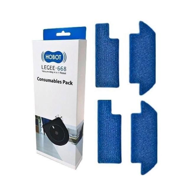 【最後出清】HOBOT LEGEE 雷姬掃拖地機器人 清潔布配件盒 6系列 一盒2組(4片) 適用HOBOT 688/669/668