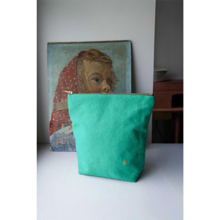 (預購3/31)法國La cerise sur le gâteau 有機棉防水手提收納袋-鼠尾草綠(大)