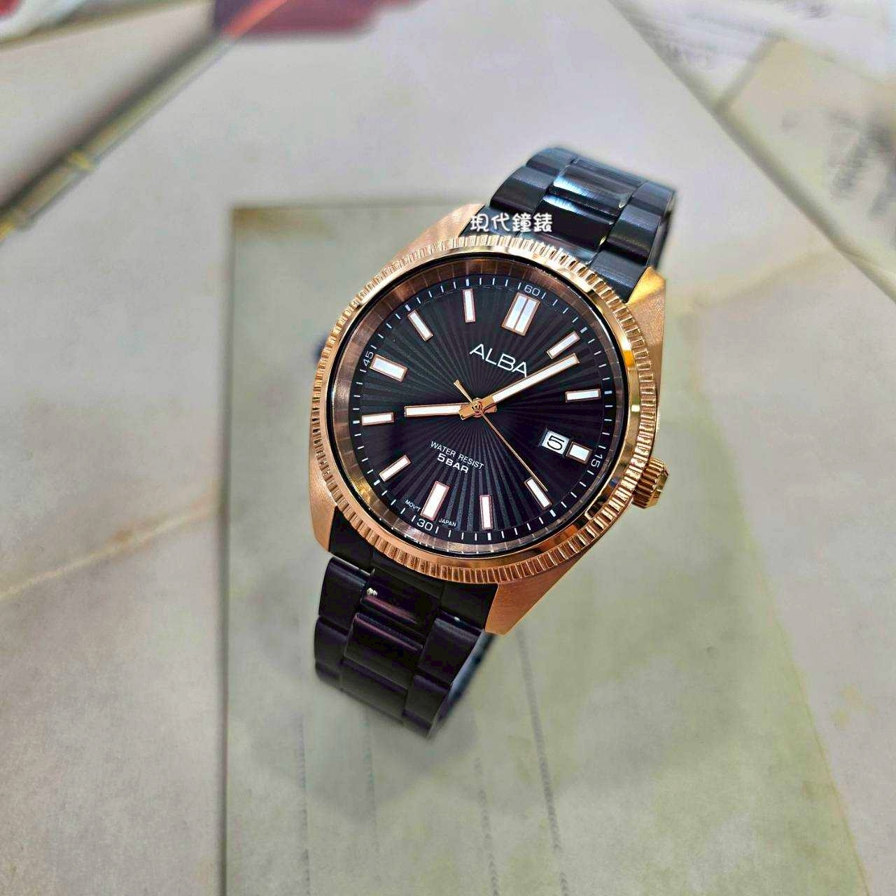 【ALBA 雅柏】太陽紋硬幣圈情侶對錶-在夜影下漫步 VJ42-X370Q (42mm ) / VJ22-X431Q (30mm ) 現代鐘錶