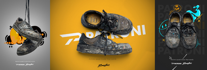 陳若欣腳上穿的 PATORNI 安全鞋也成為她塗鴉作品的一部份