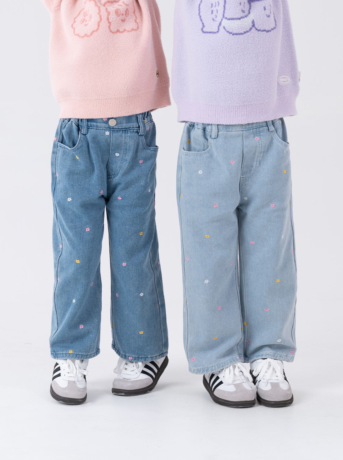小花繡牛仔長褲【童裝】
