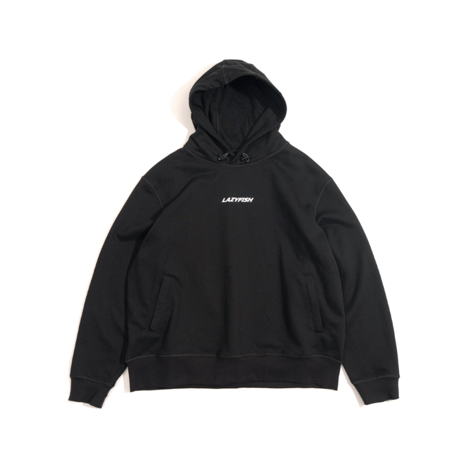 ▲LAZYFISH Crew Hoodie 26’s – Black 帽Ｔ