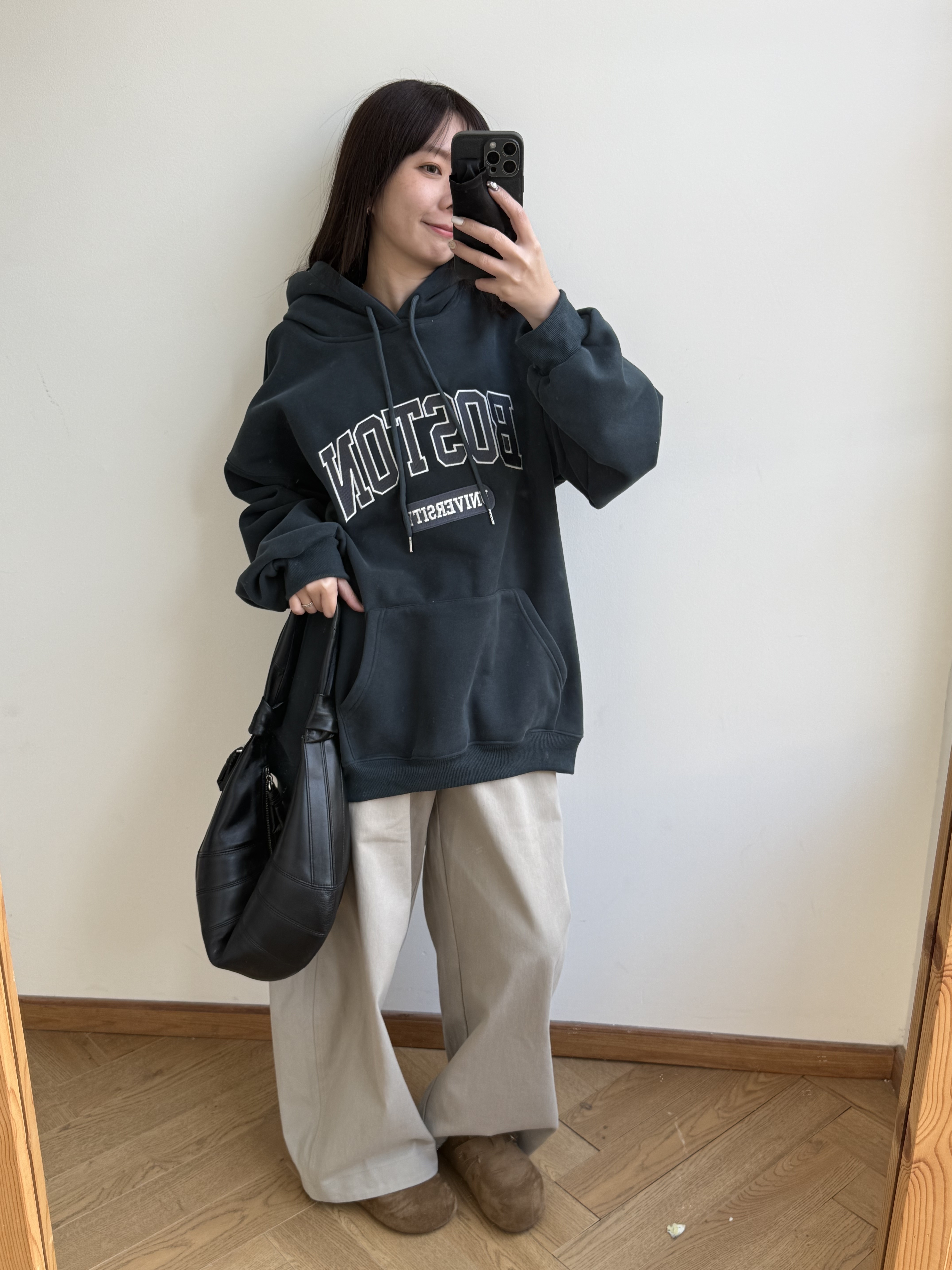 BOSTON刺繡oversize帽Ｔ