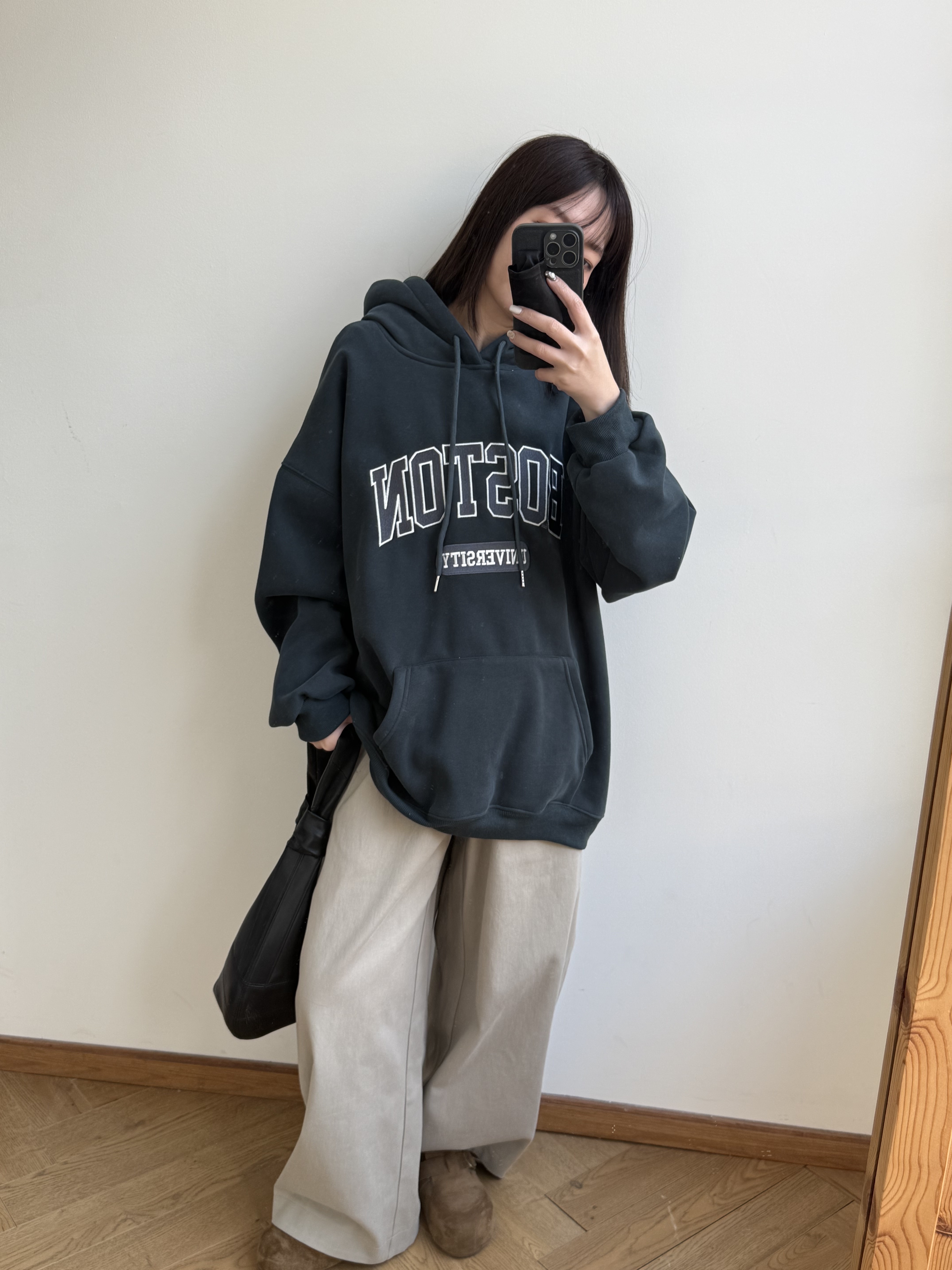 BOSTON刺繡oversize帽Ｔ