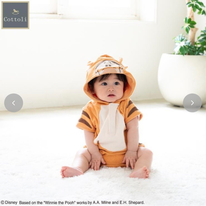 日本🇯🇵cottoli 跳跳虎連帽包屁衣(80)