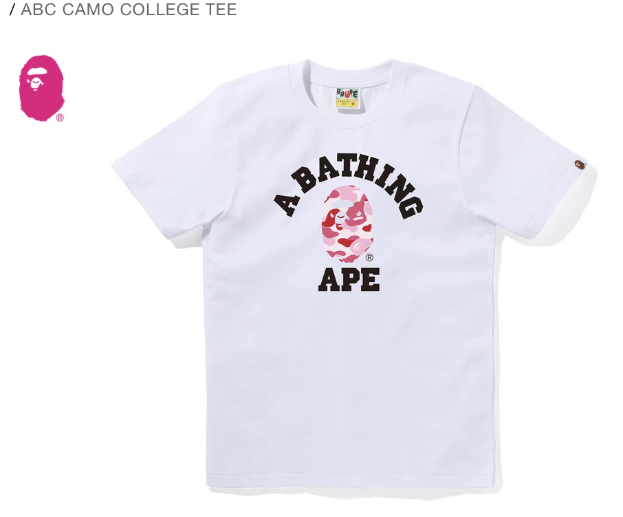【BAPE女生】0110 發售 ABC CAMO COLLEGE TEE