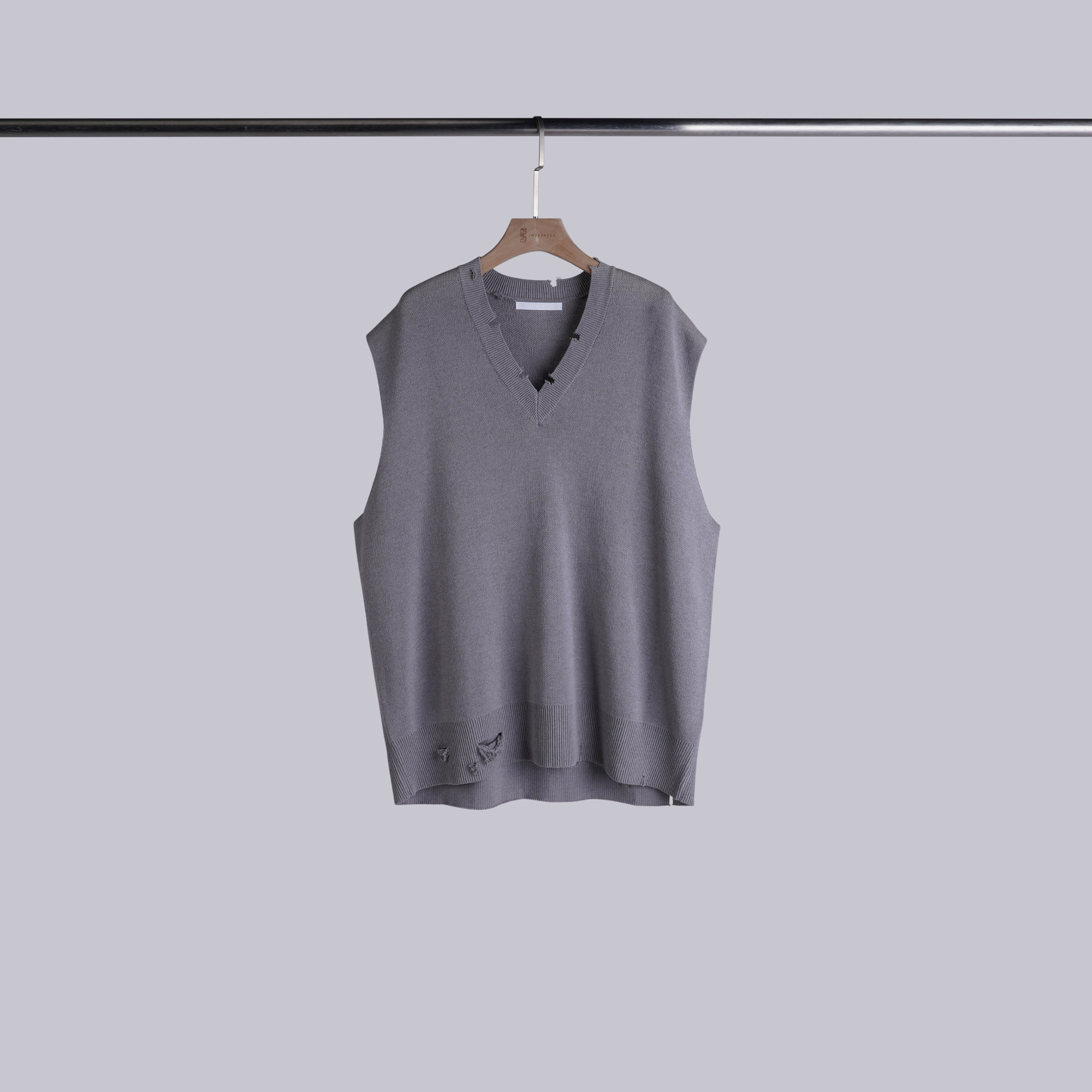 破壞感針織背心 | 芝麻灰