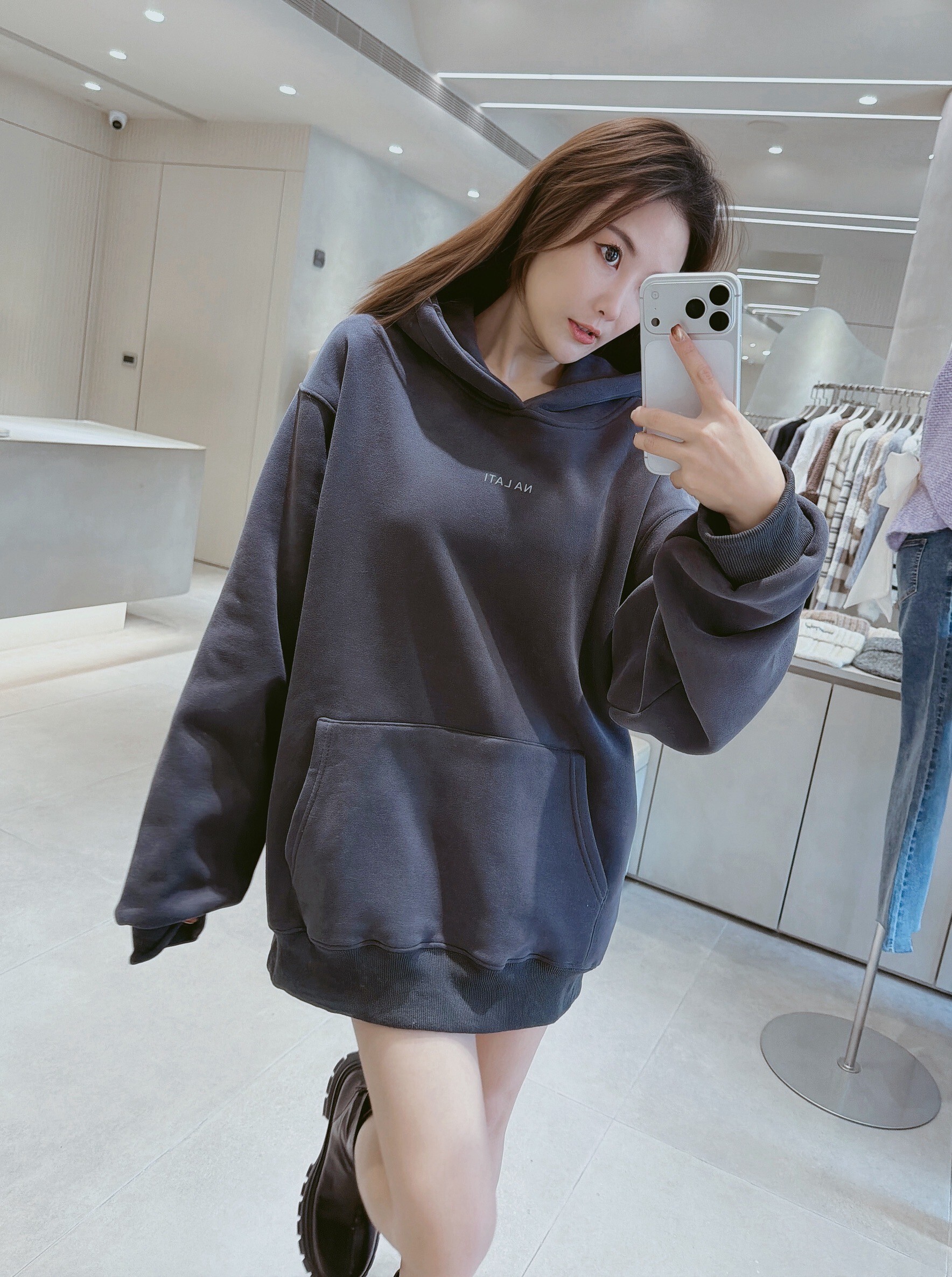 反光字NA LATI訂製連帽棉質衣