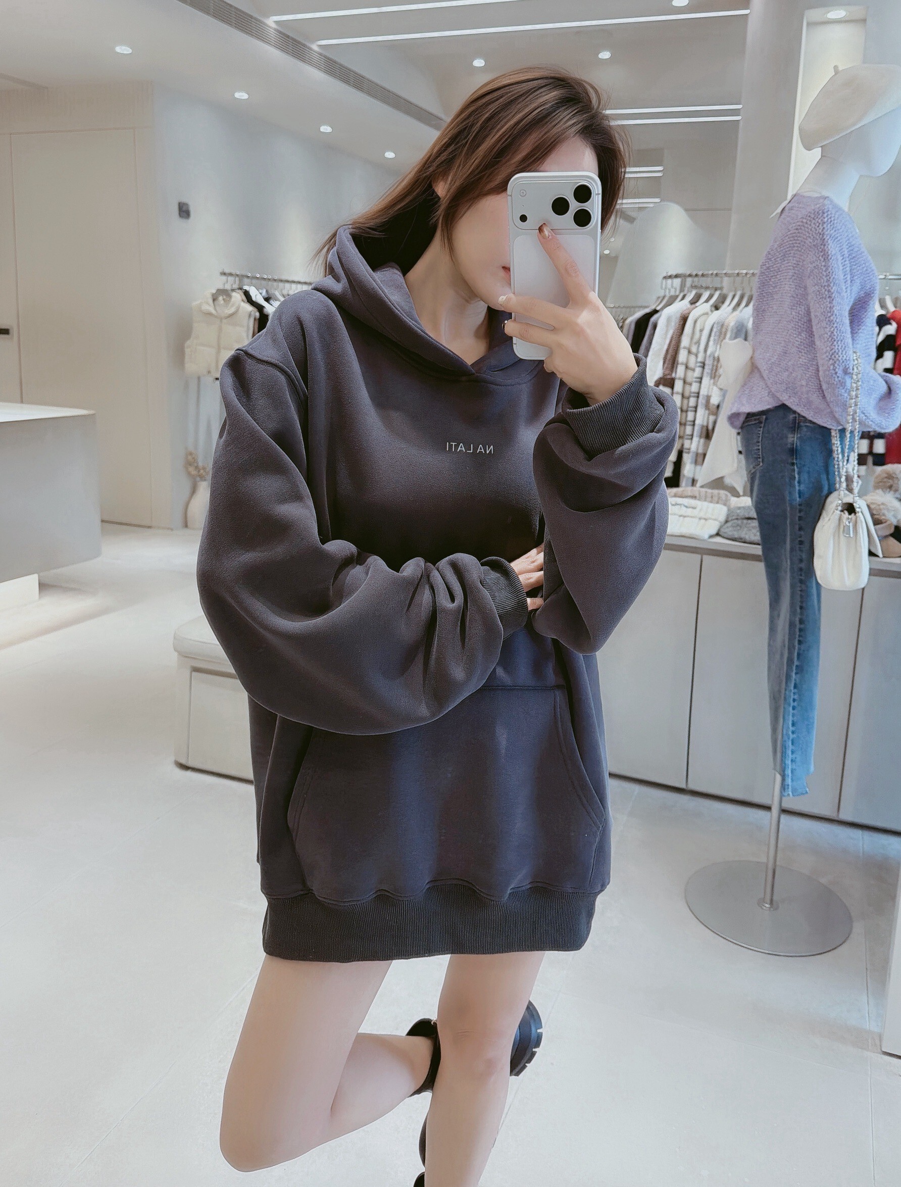 反光字NA LATI訂製連帽棉質衣