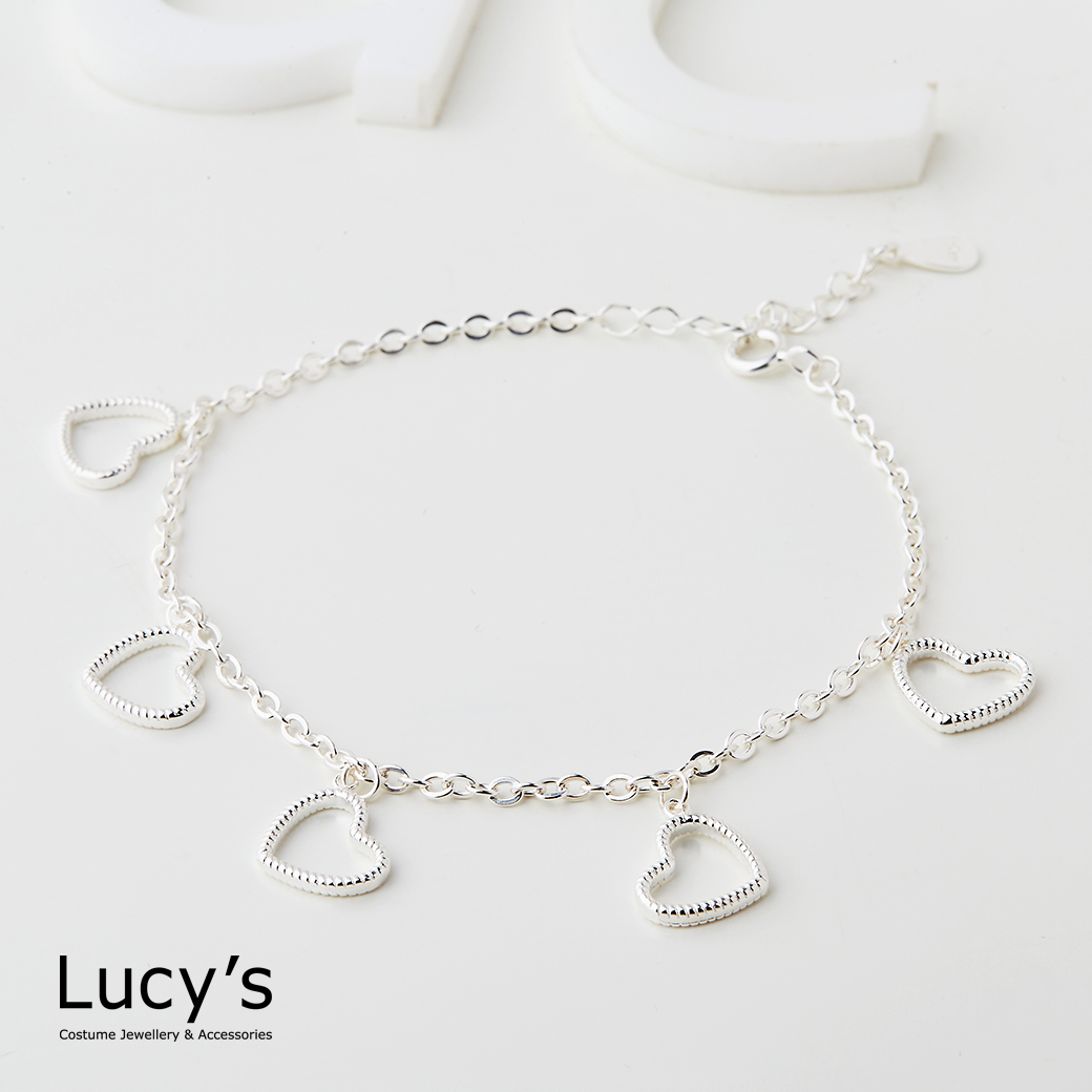 925純銀 心型圈 手鍊 (126020)