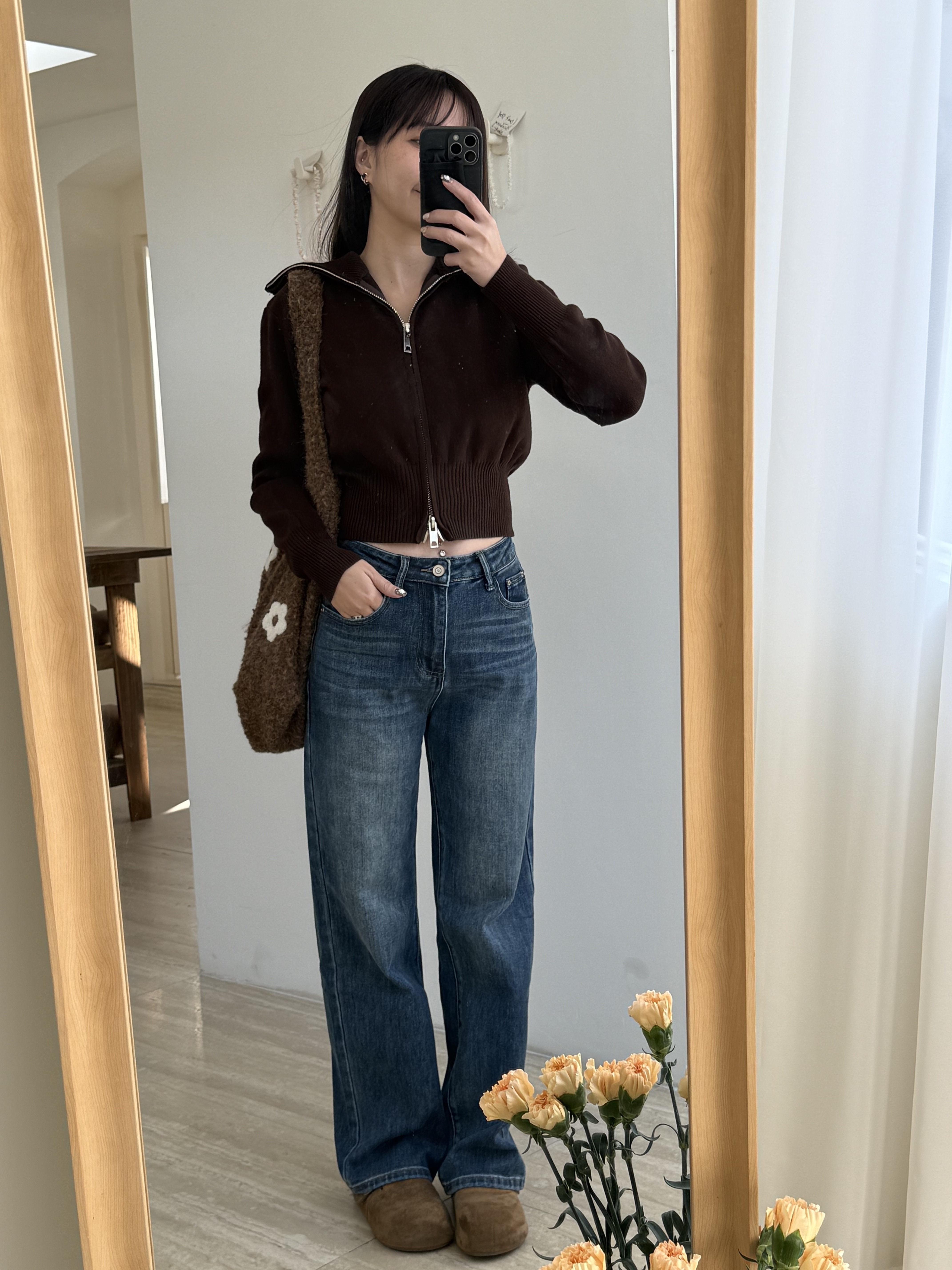 縮腰雙拉鍊針織上衣