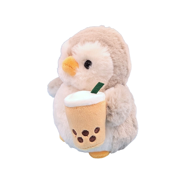 灰色企鵝珍珠奶茶毛公仔