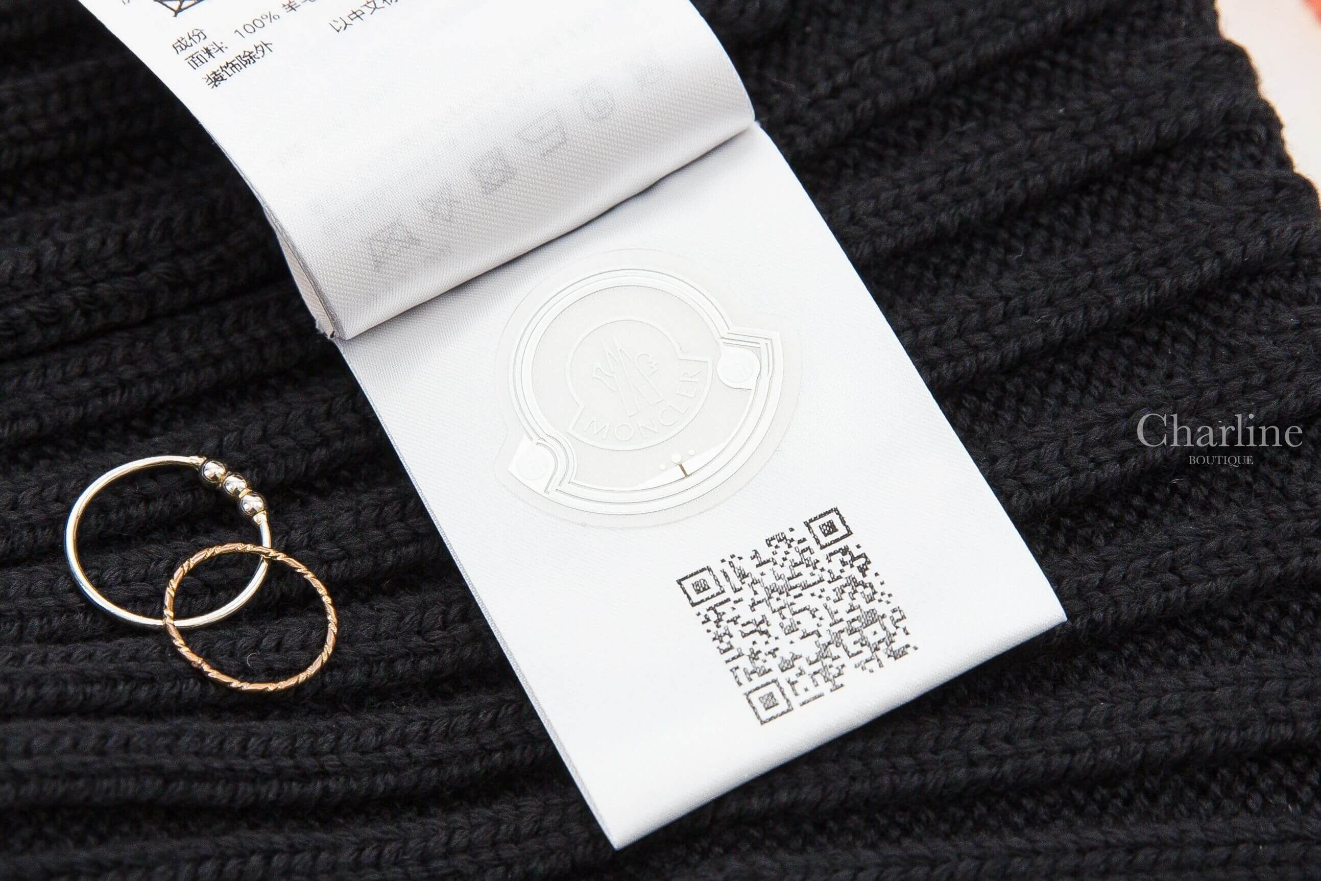 Moncler Wool Beanie 黑色刺繡Logo羊毛針織毛帽-Charline Boutique 精品代購