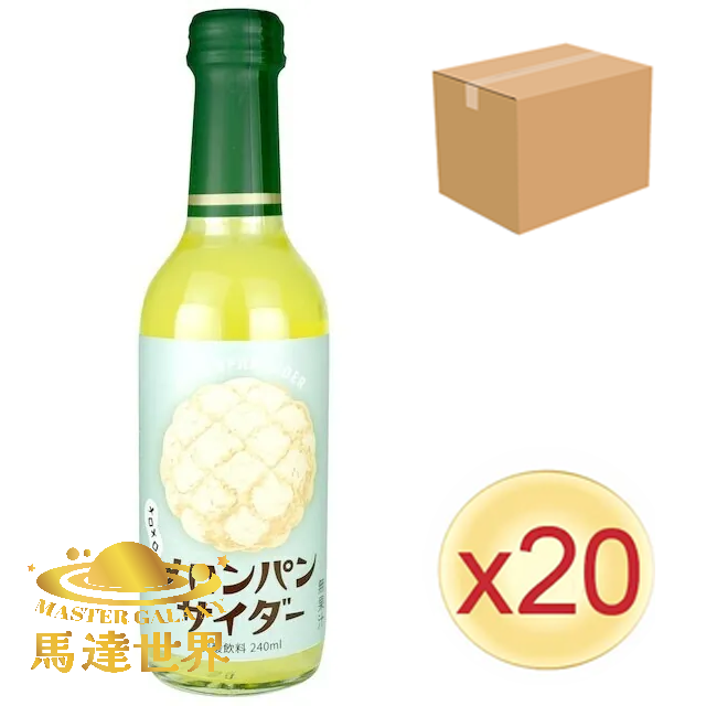 【原箱20支裝】哈密瓜麵包梳打汽水 240ml 日本直送 此日期前最佳：2026/9/10