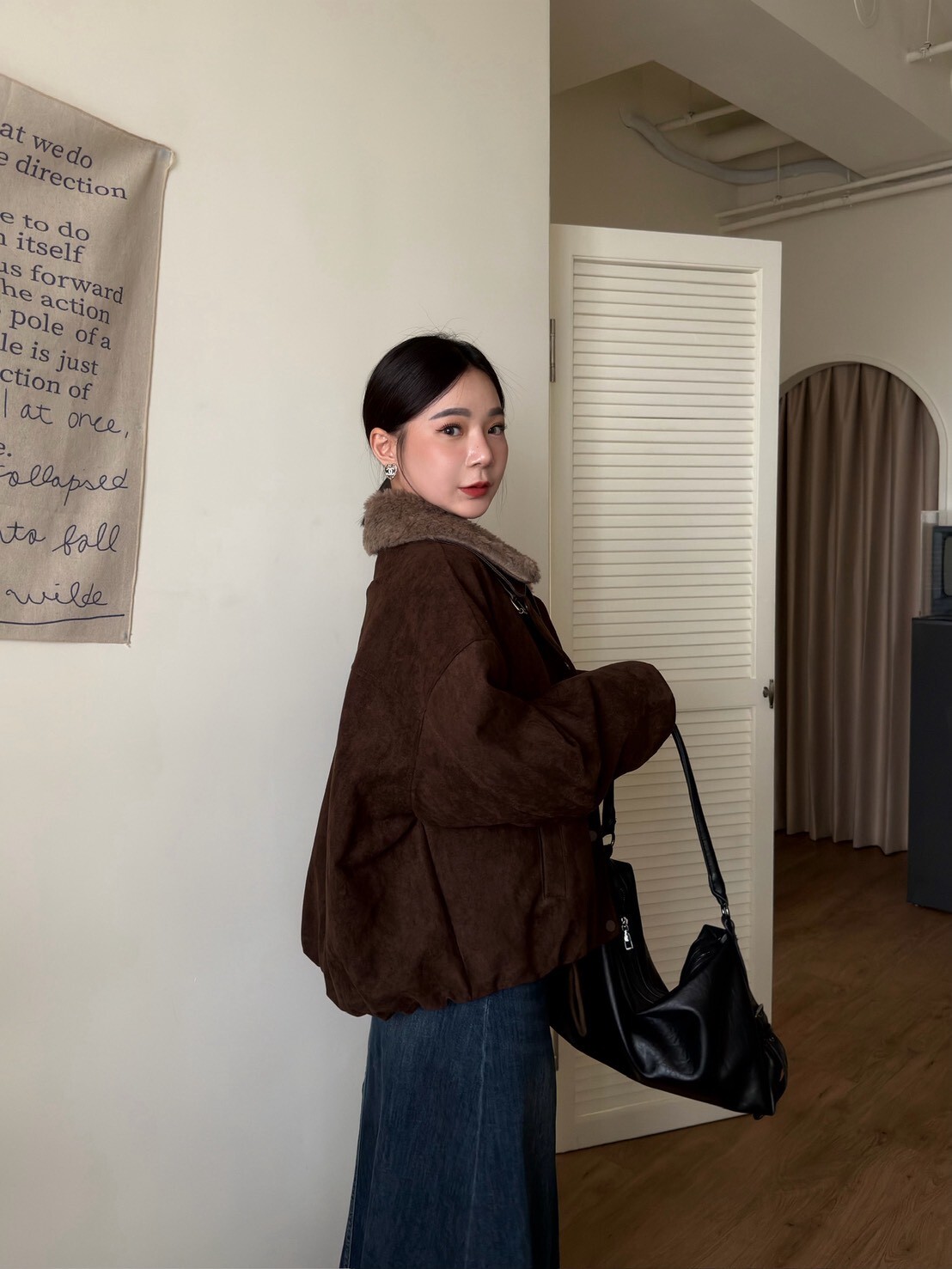 羊羔毛仿麂皮鴨絨外套