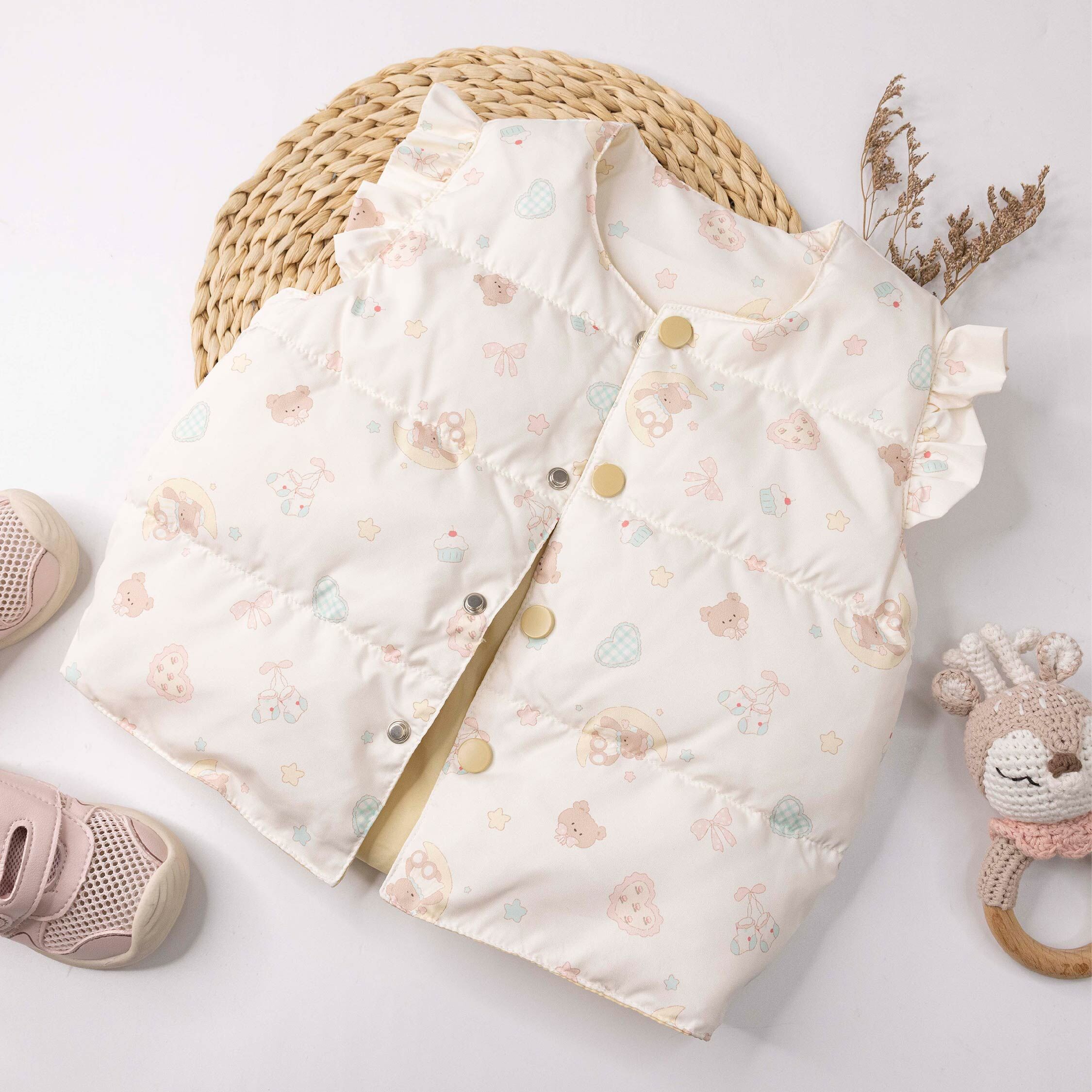 【H55817】甜甜晚安月亮熊熊羽絨背心