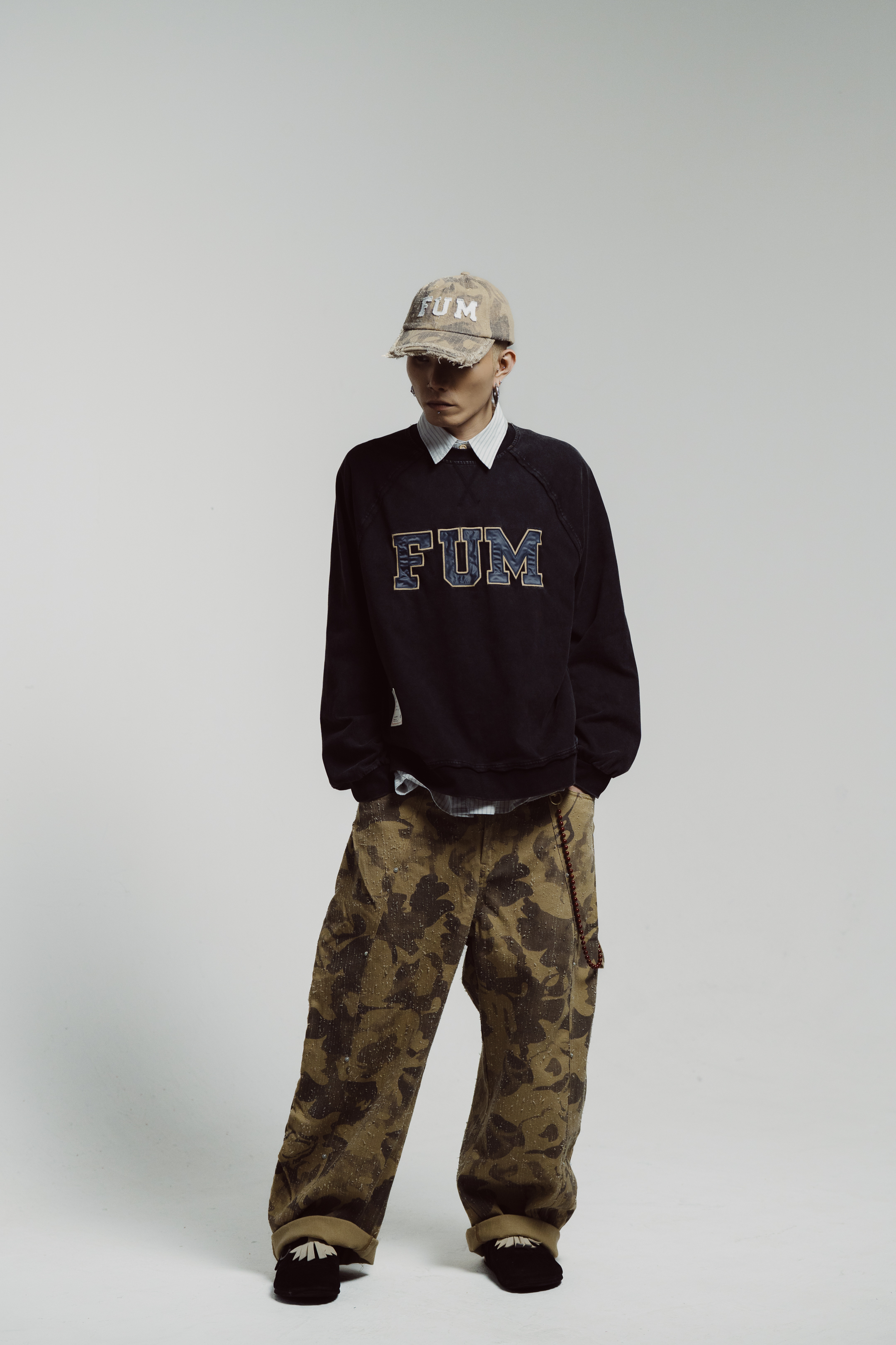 【pre-order】FUM Applique Washed Sweater｜Black｜Hong Kong Original Design