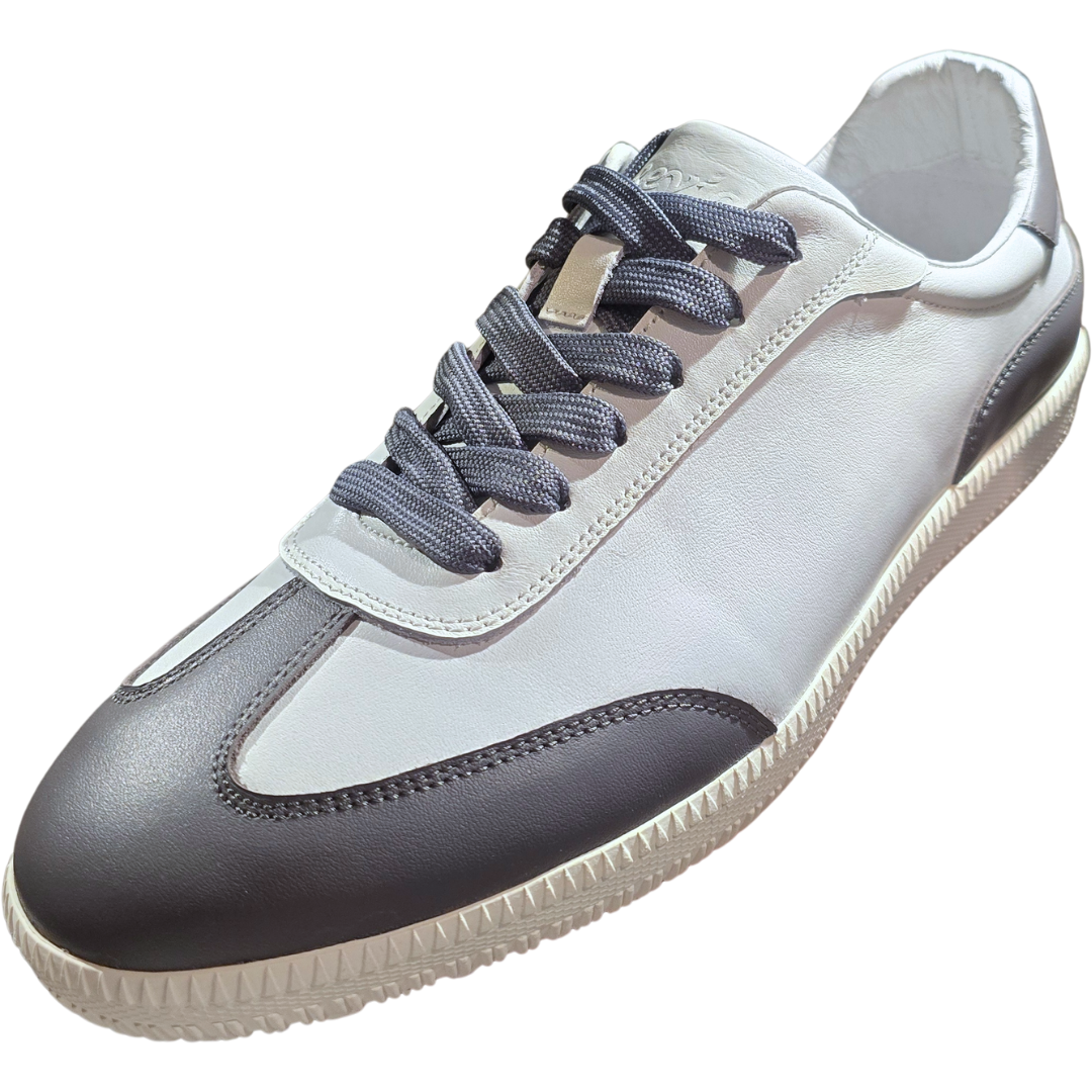 Revic 百搭真皮休閒波鞋| OFT | 灰白撞色復古皮革運動鞋 | 男女同款中性休閒鞋