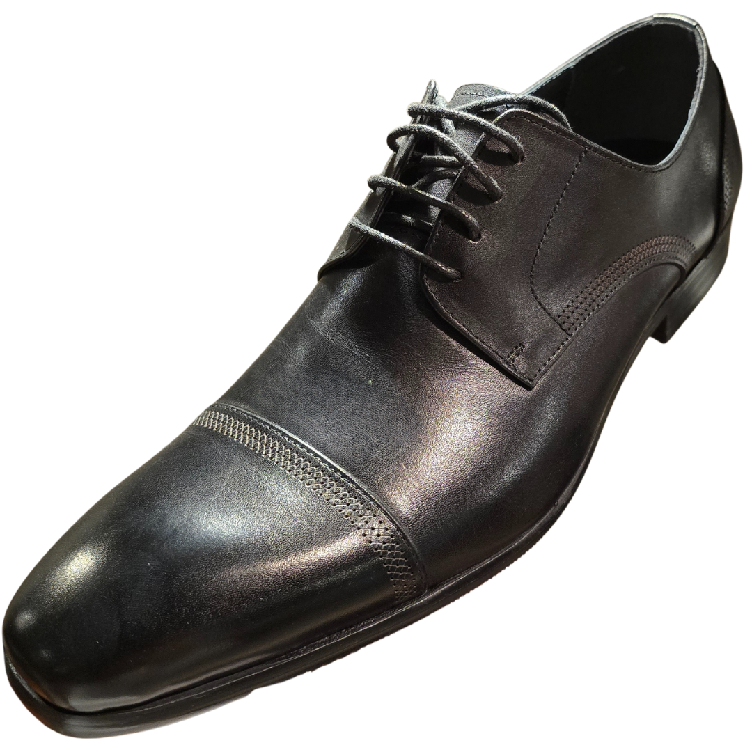 Revic 男裝皮鞋|OF-1BKD｜黑色尖頭德比皮鞋