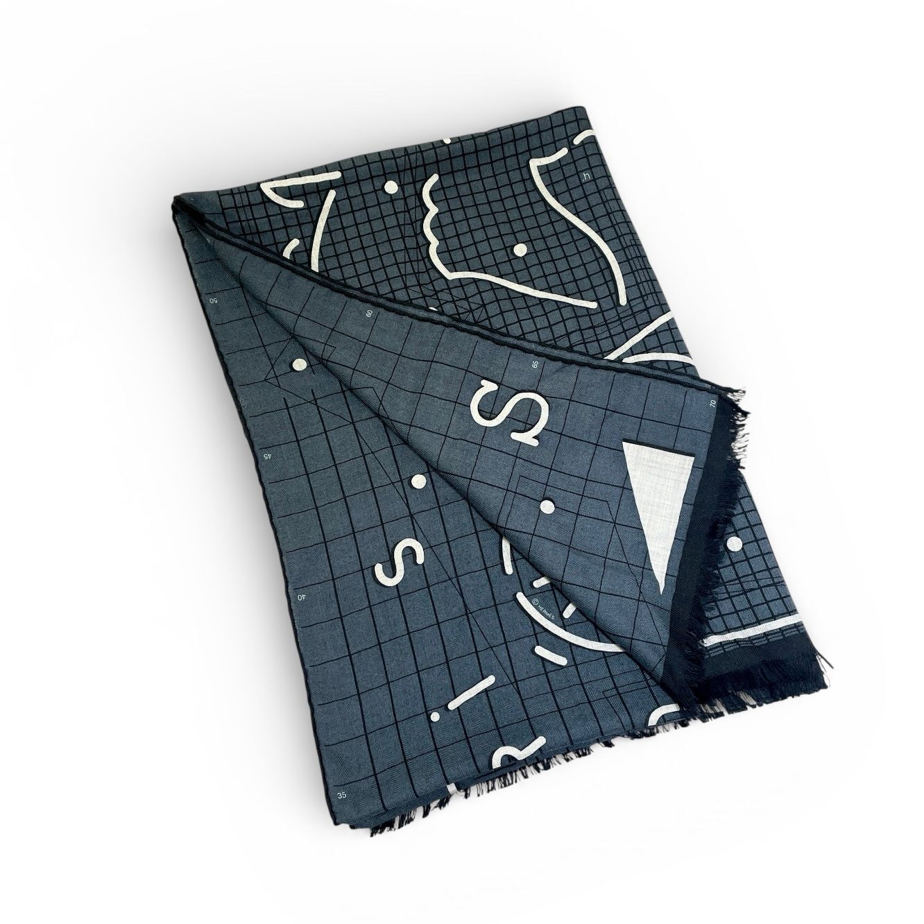 全新HERMES SCARF,  63X180CM  Hippographe rectangle, H694002T 05 ,愛馬士圍巾,灰藍色羊絨, #BRAND NEW #香榭站正品