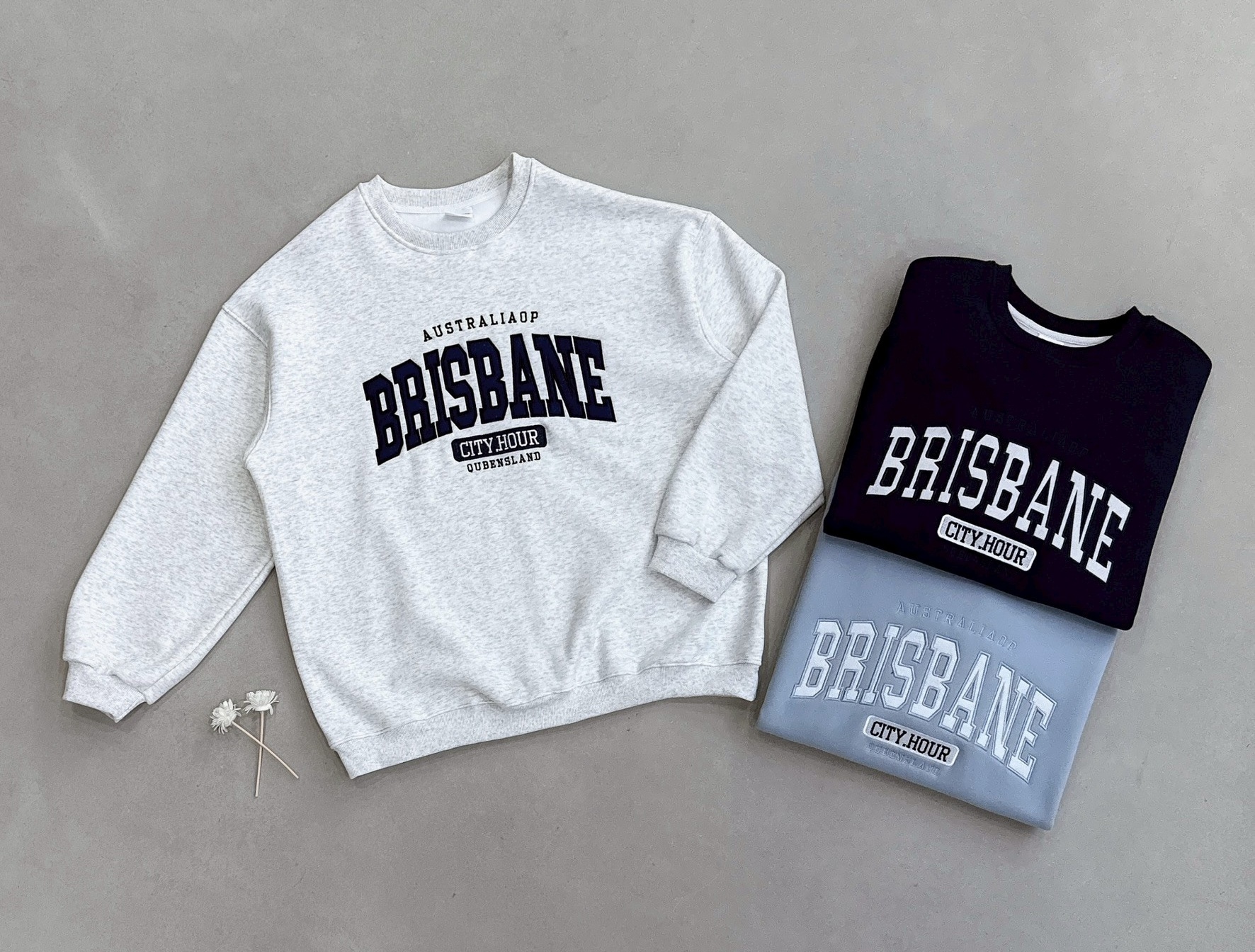 字母BRISBANE刷毛棉質衣