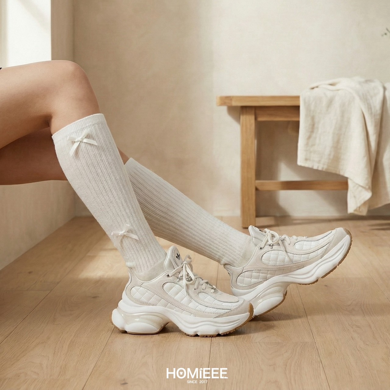 Adidas Originals Ozvenuz 厚底鞋 增高 奶油白 女鞋 [HQ2643]