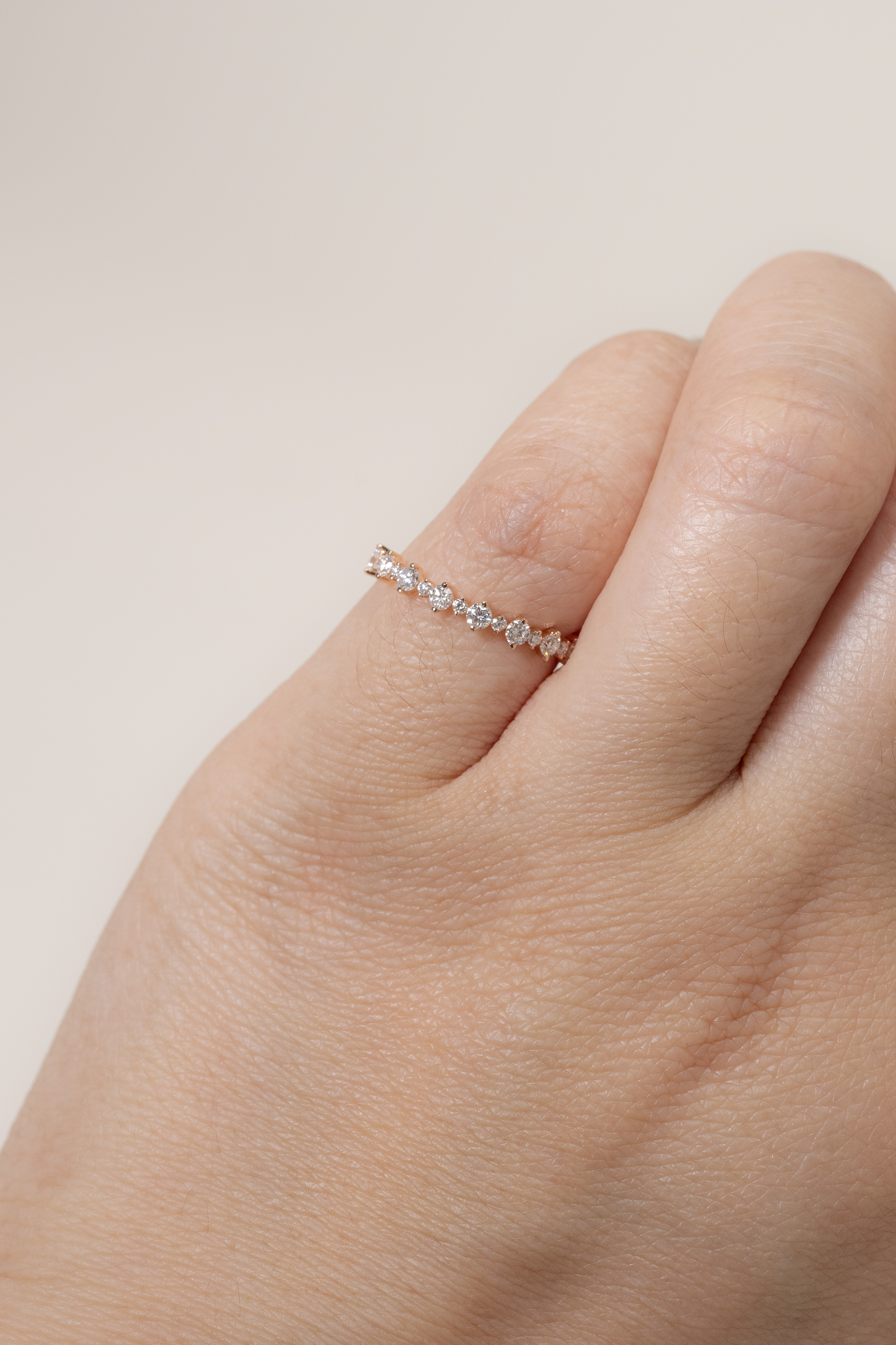 18K White Diamond Pinky Ring