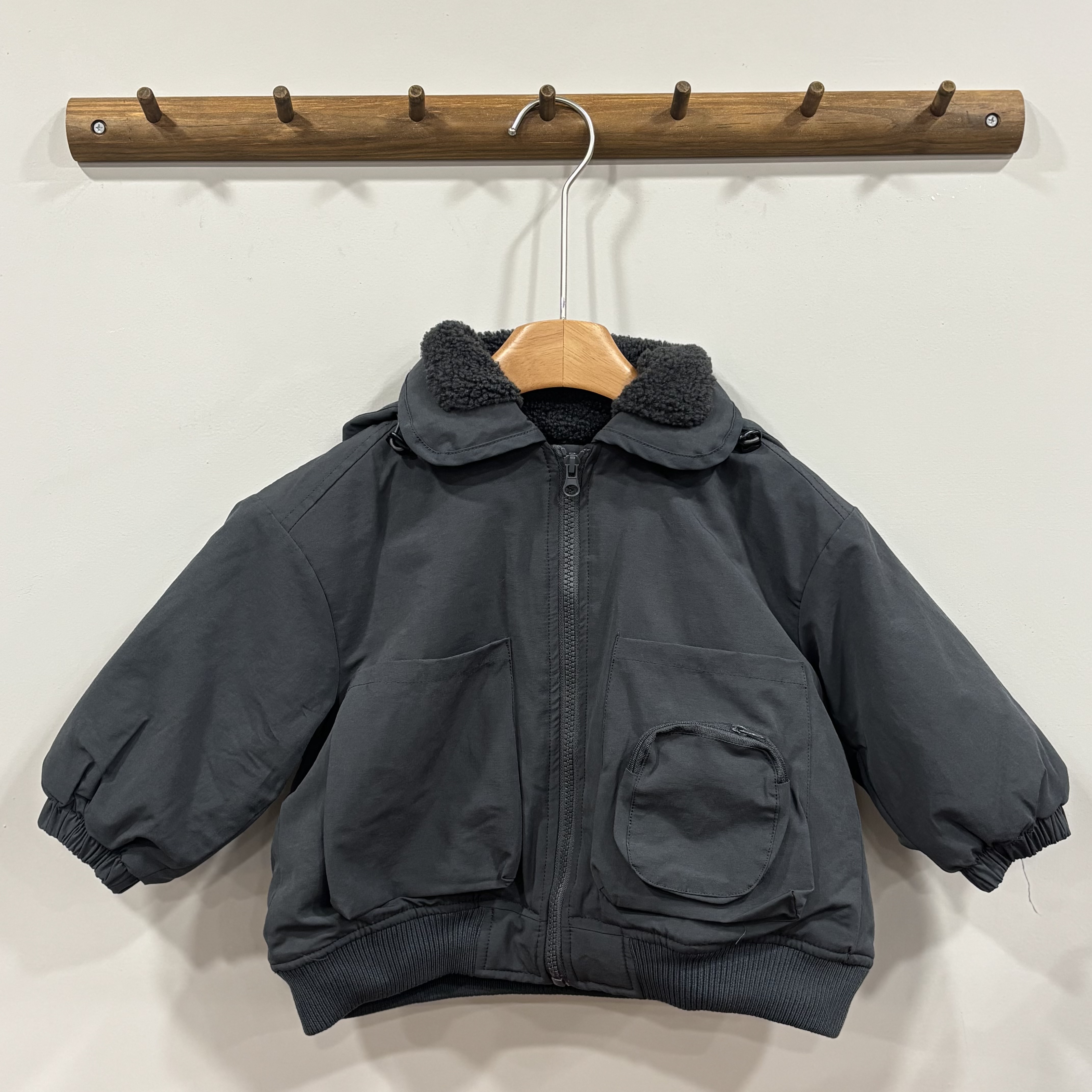 A03931毛毛領夾棉外套