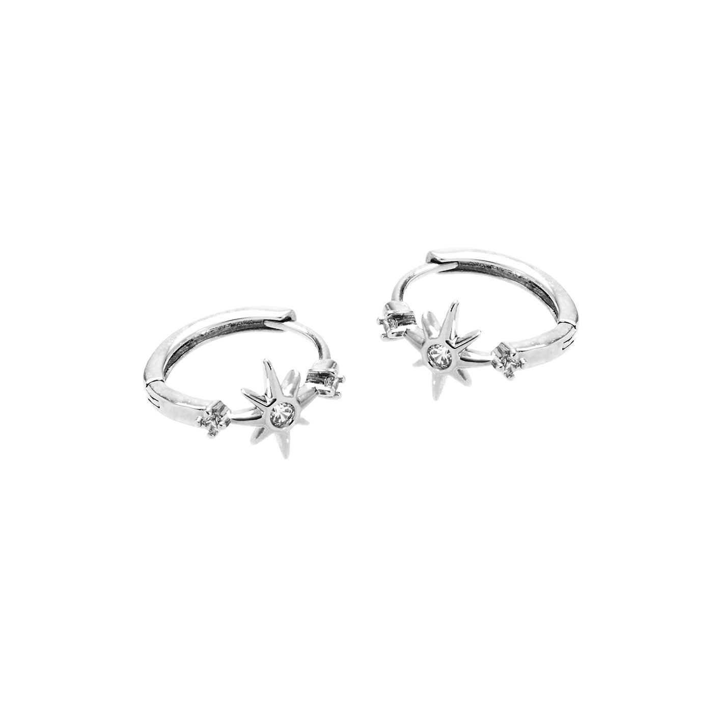平價飾品,純銀,星星,鋯石,圈圈耳環