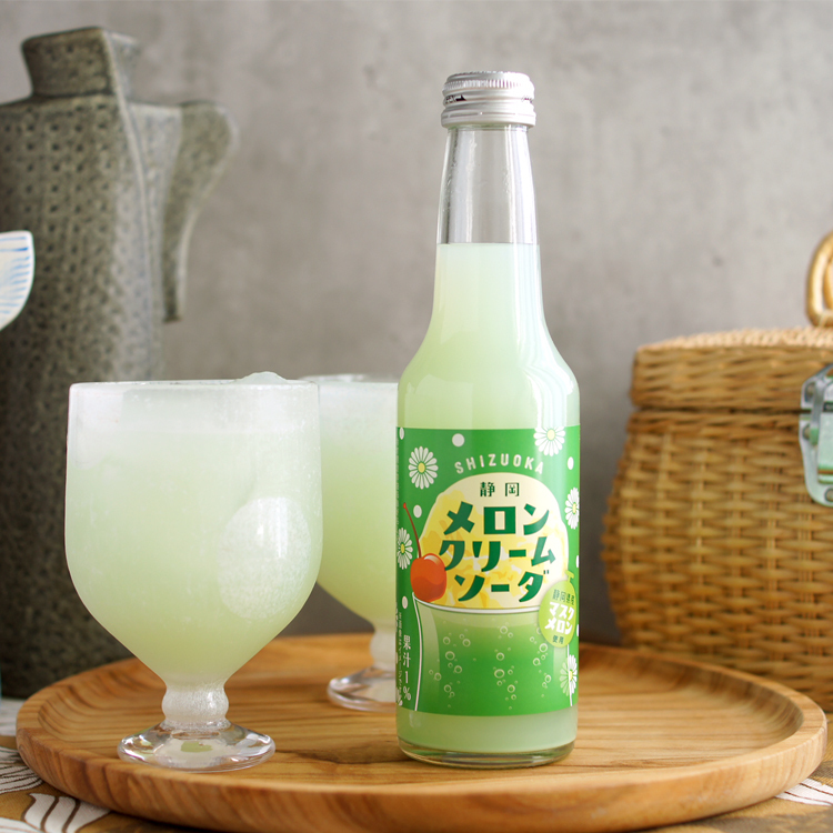 【原箱24支裝】靜岡哈密瓜奶油梳打汽水 250ml 日本直送 此日期前最佳：2026/7/5