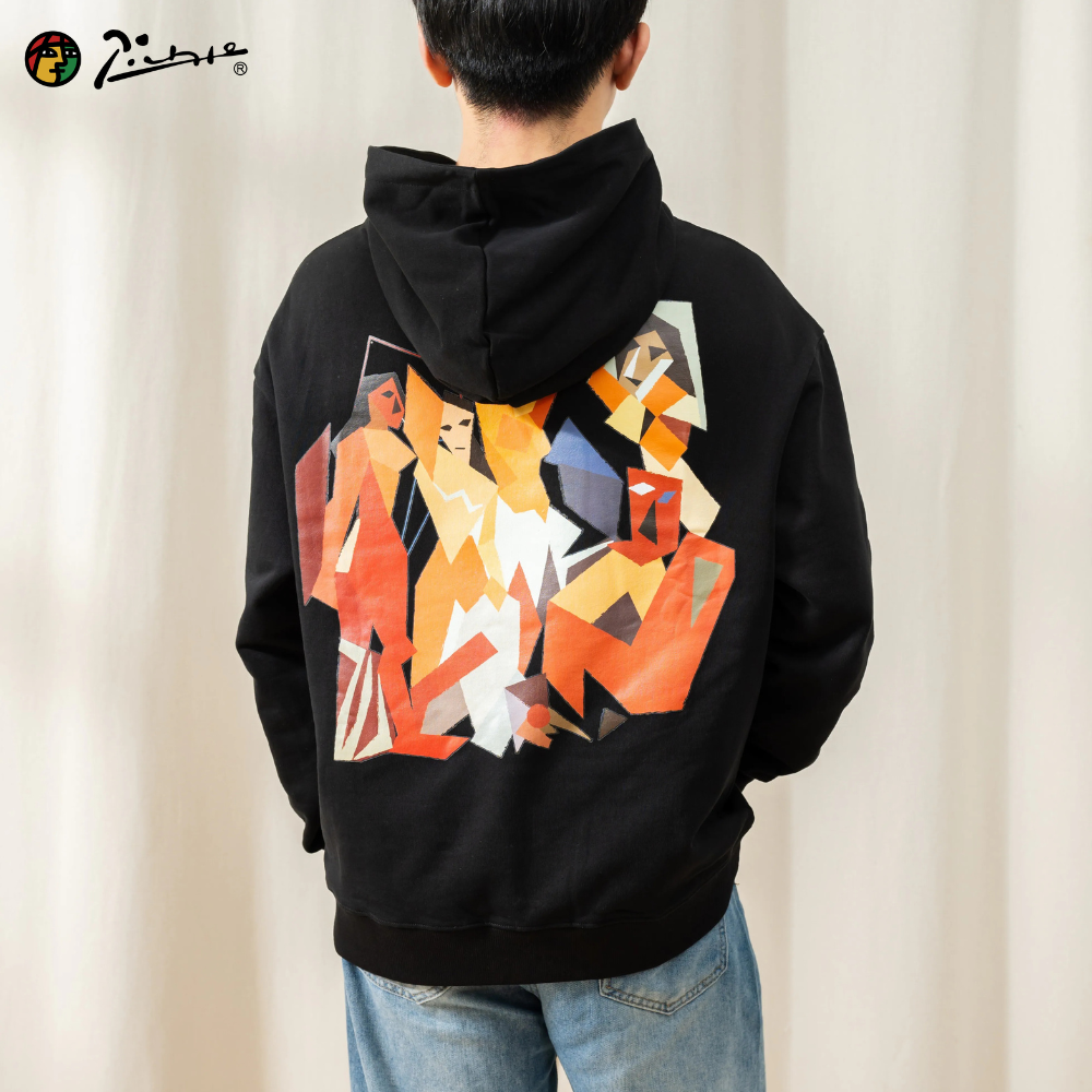 永恆畢卡索藝術厚磅帽T｜《亞維儂的少女》黑