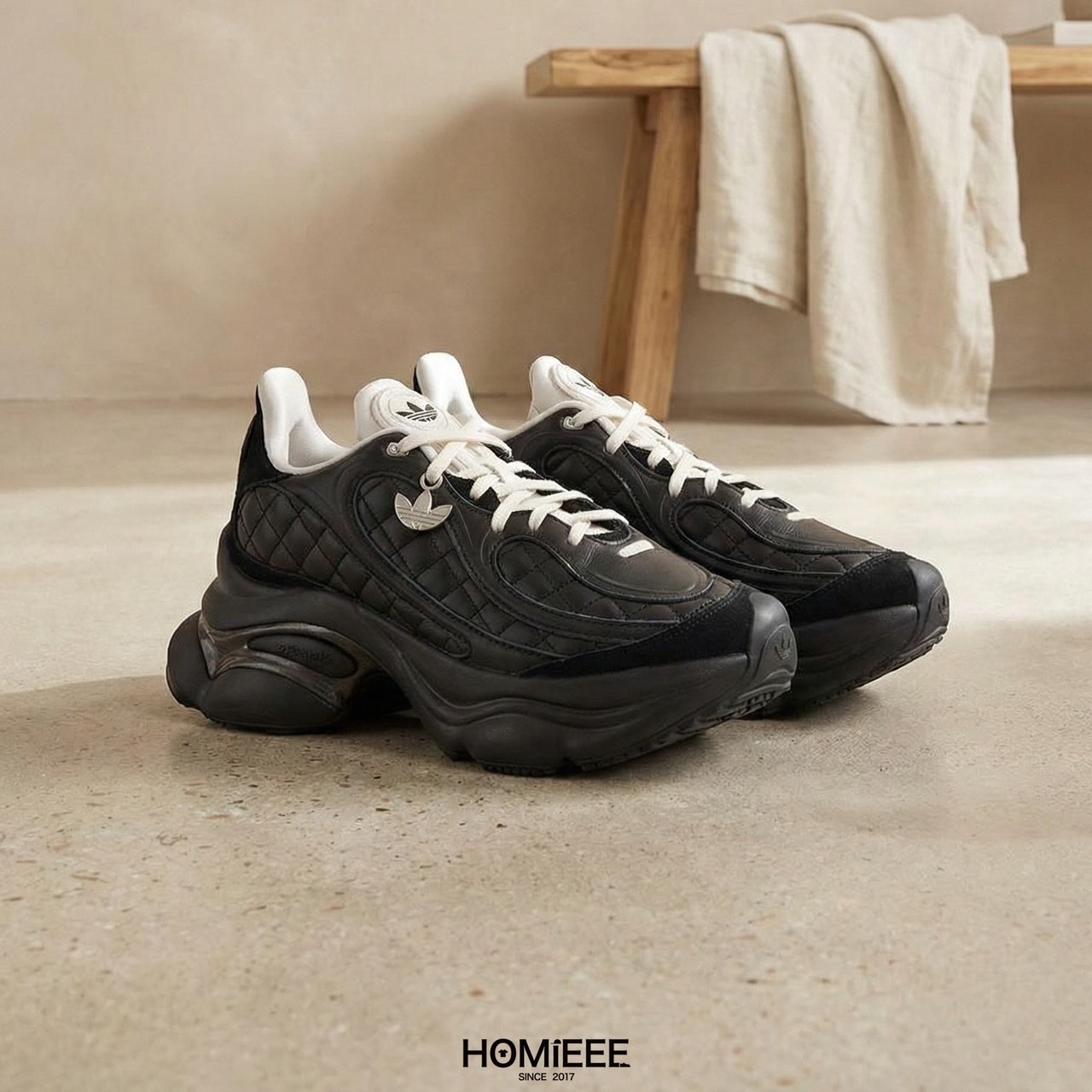 Adidas Originals Ozvenuz 厚底鞋 增高 全黑 女鞋 [KJ3972]