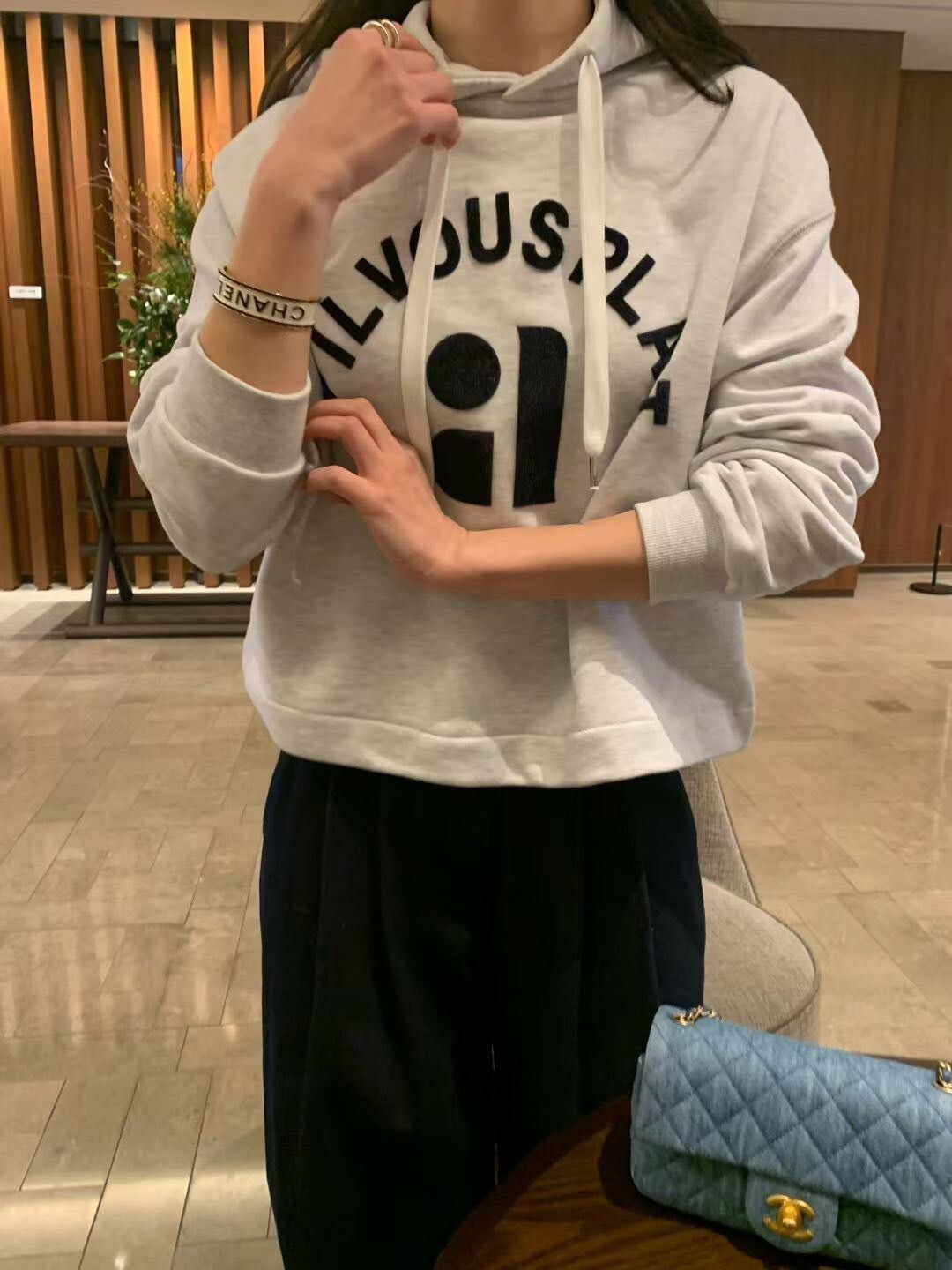 幾何圖形B字母連帽衛衣大學TEE-F / 2色