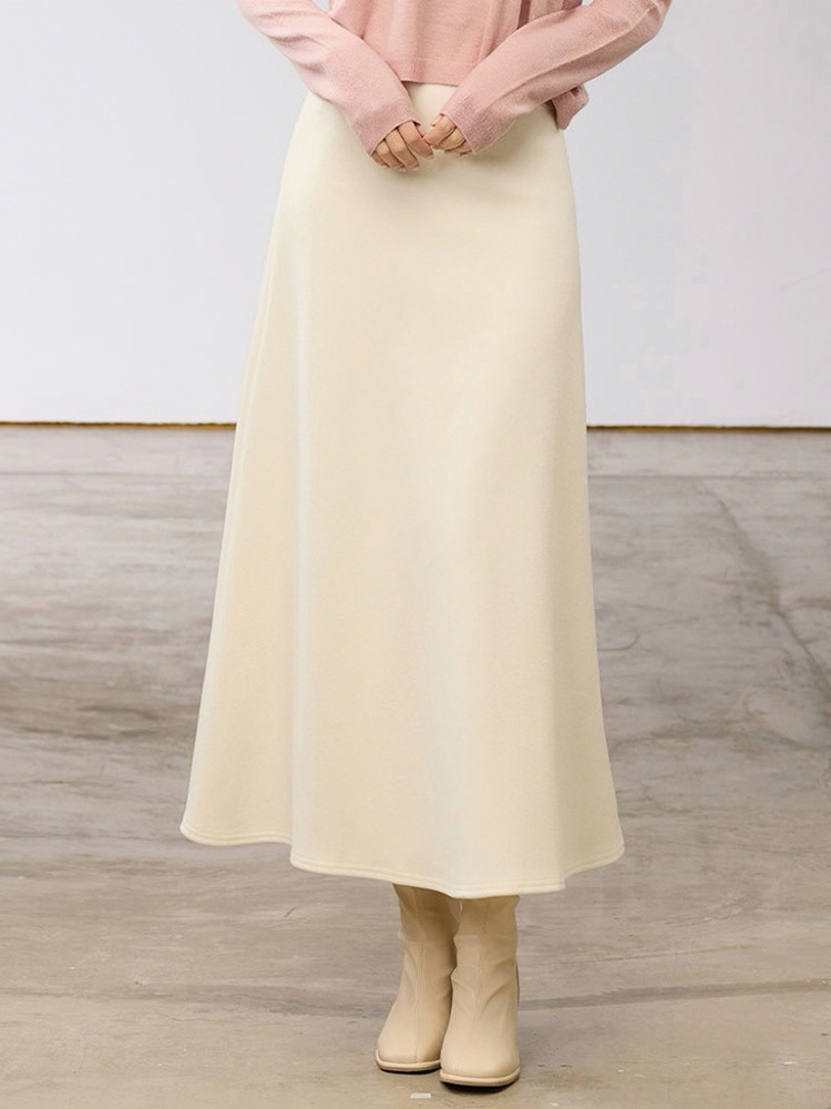 必備刷絨顯瘦A字長裙