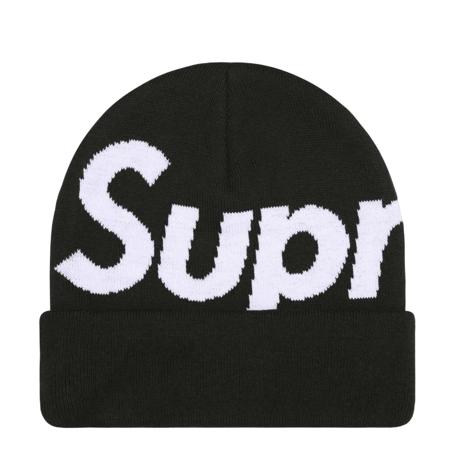 -(B06)-SUPREME BIG LOGO BEANIE  大字體 毛帽 黑色/棕色/藍色/紫色/紅色-FW25BN24