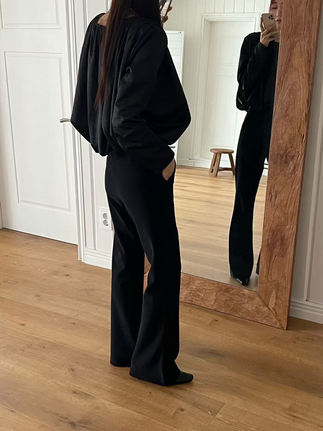 修身長腿感西裝喇叭褲長褲-S-Ｍ / 3色