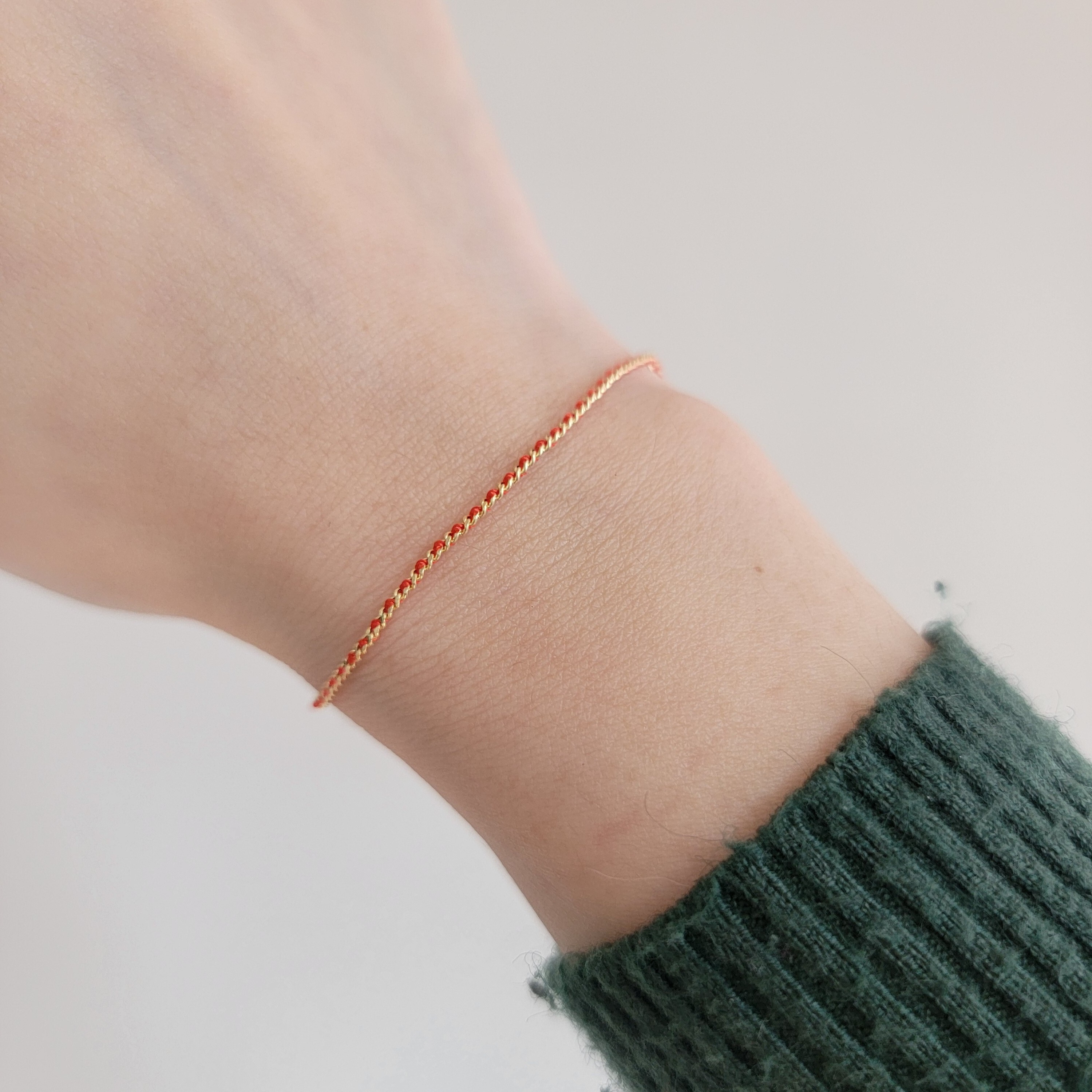 【me.luxe】K18金色大道紅繩手鍊