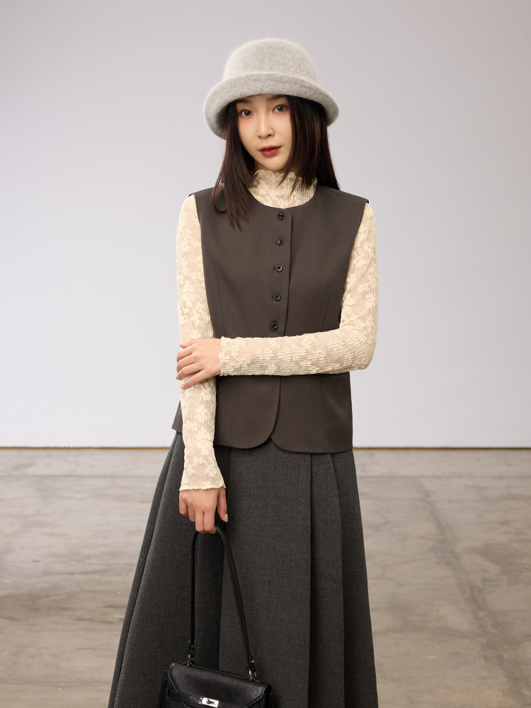 時髦質感西裝背心