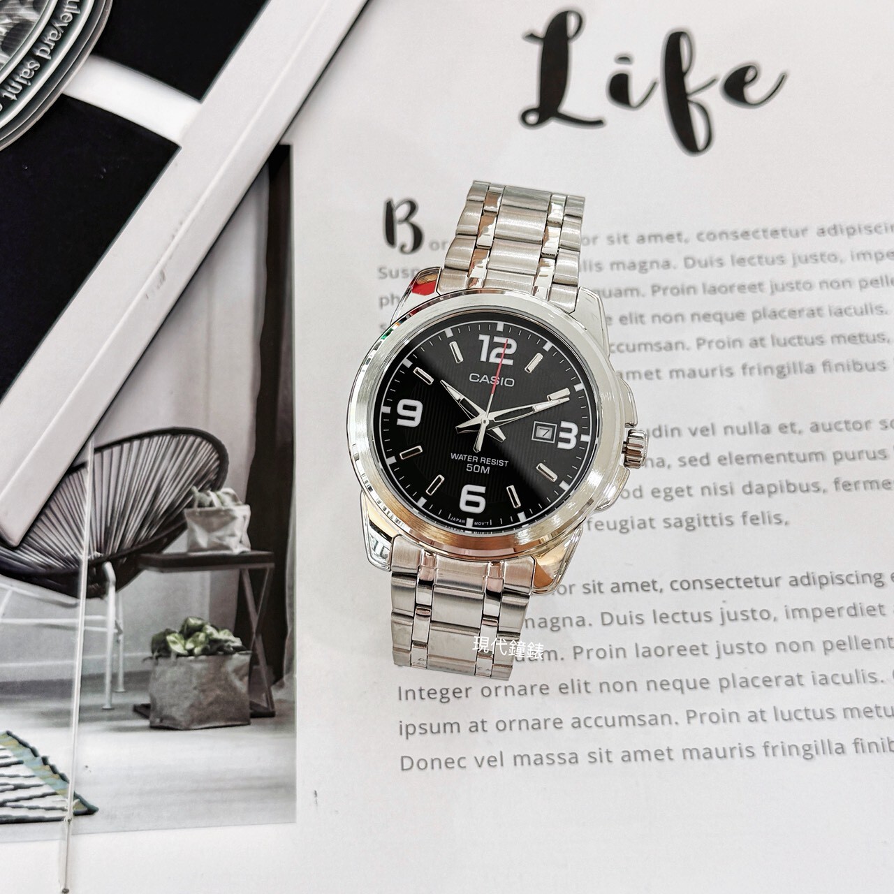 【CASIO 卡西歐】清晰數字大錶徑腕錶MTP-1314D-1A 44.9mm 現代鐘錶