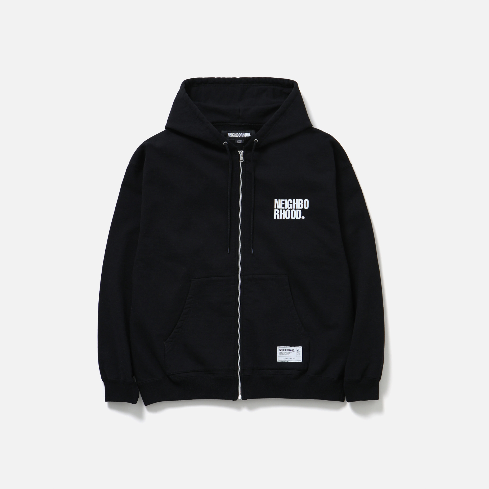 (B5d02)-NEIGHBORHOOD CLASSIC SWEAT ZIP HOODIE LS NBHD FW25 文字LOGO 連帽外套-252UWNH-CSM03